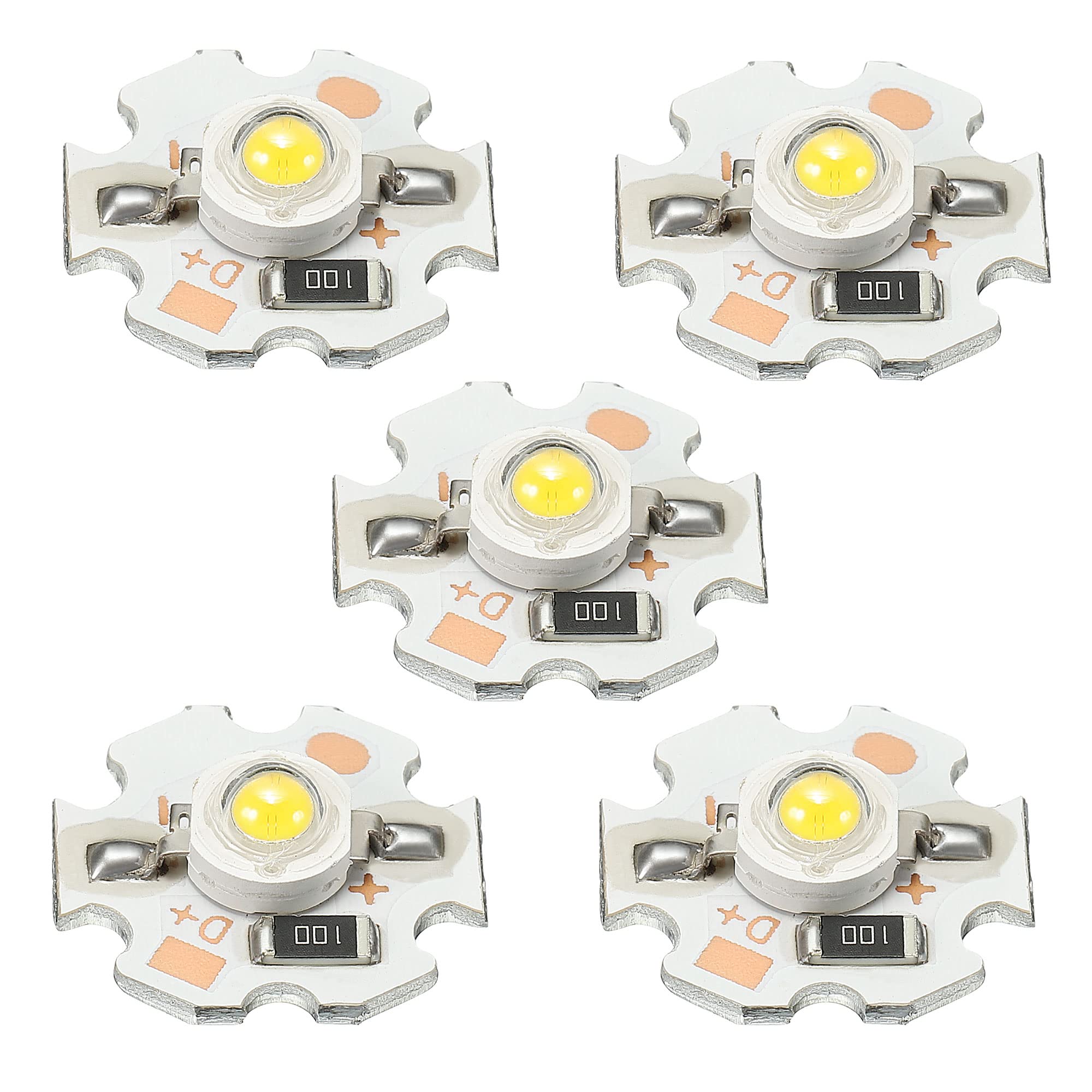 MECCANIXITY COB LED Light Chip Bead 1W 110lm 3000-3200K 20mm 5VDC Energy Saving Bulb for Spotlight Floodlight Replacement Warm White 10Pcs