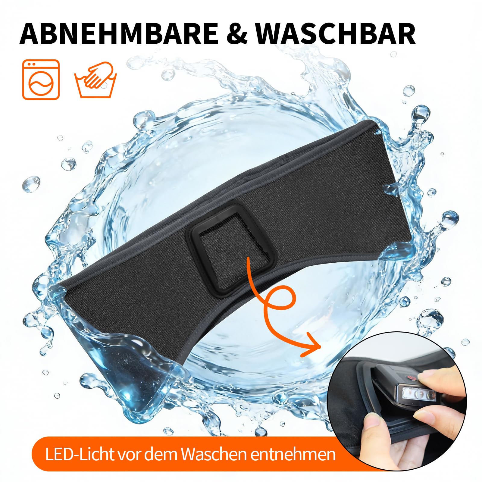 Yuraigm Fascia Per Capelli LED Ricaricabile – Luce Frontale Per Sport, Corsa, Campeggio, Uomo/Donna