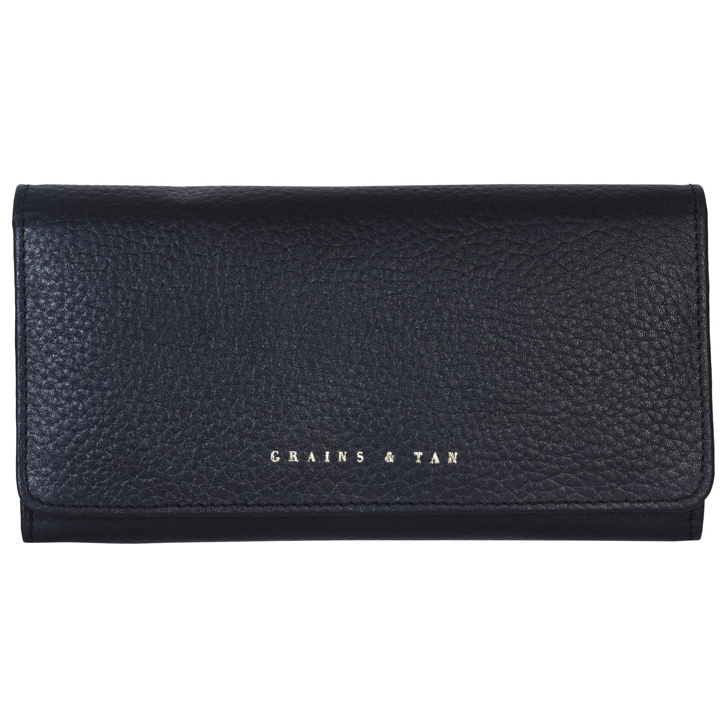 grains & tan RFID Blocking Slim Real Leather Credit Card Holder Clutch Wallets for Women with Inside Detachable Coin Pouch Ladies Purse with Gift Box, Pebbled Black-picture-51