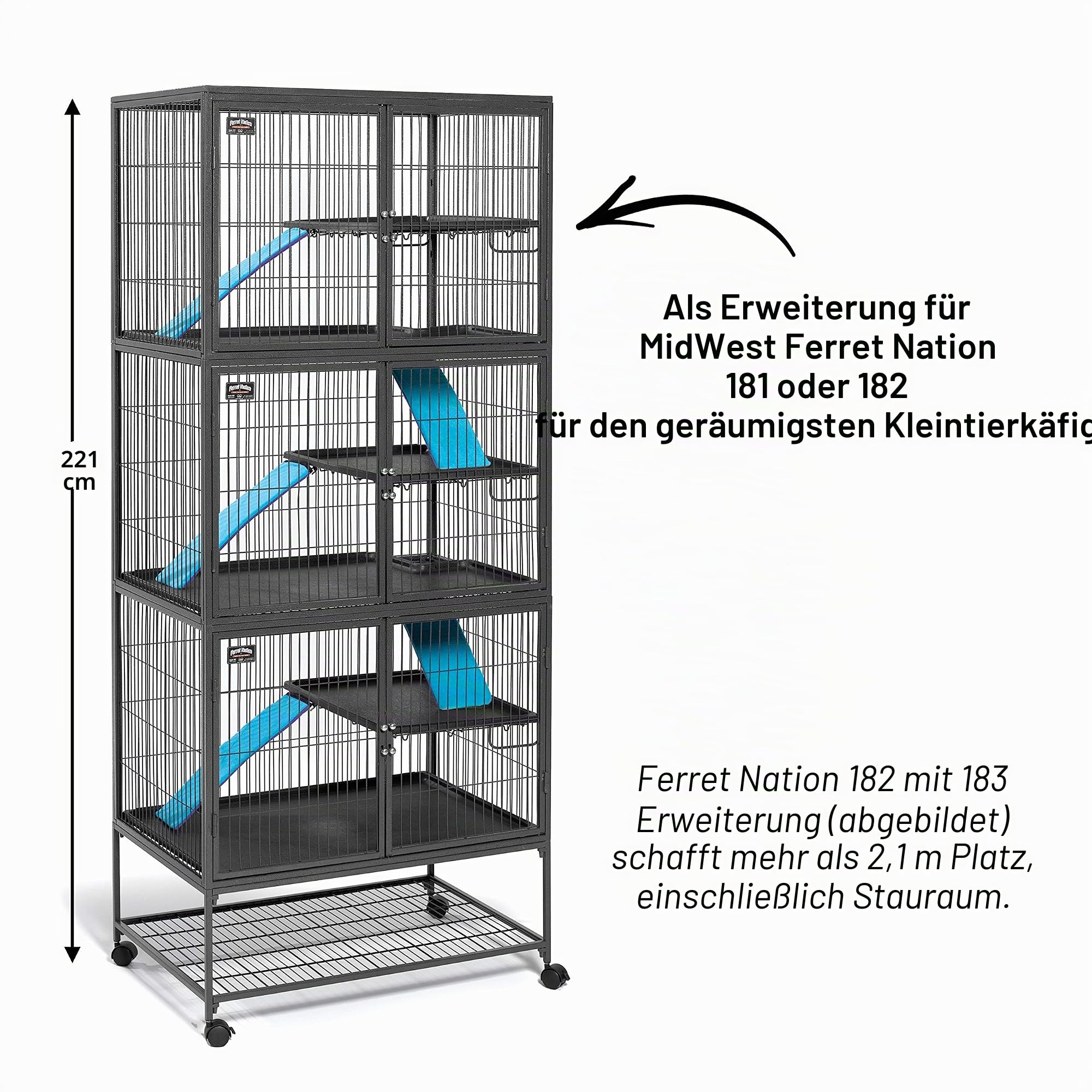MidWest Homes for Pets Ferret Nation Add-On Unit Kleintierkäfig, Zusatzeinheit, ohne Ständer, erweitert Modell 181 oder 182