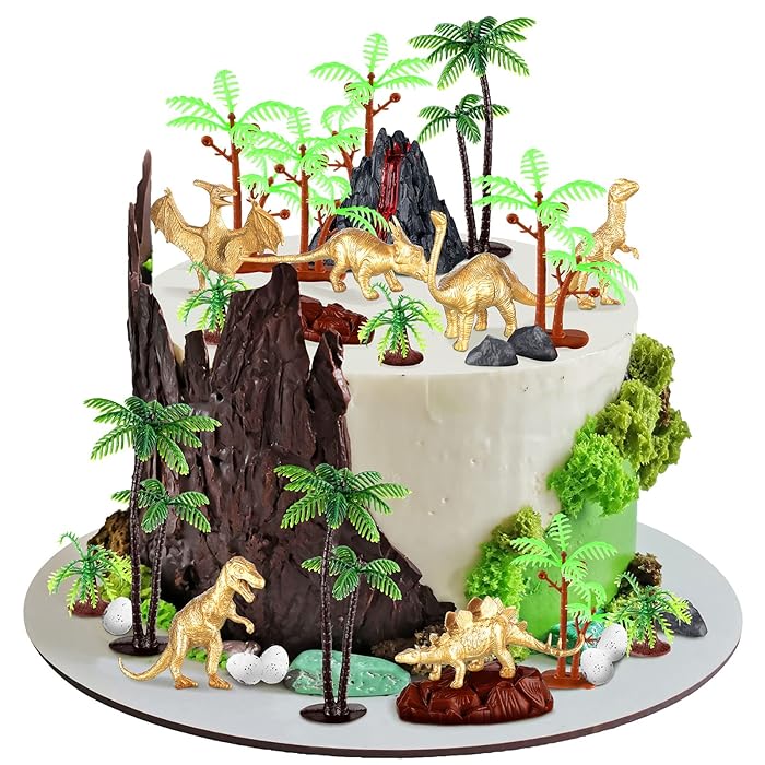Buy Dinosaur Cake Toppers 28 Pcs Forest Series Cute Dinosaur Set