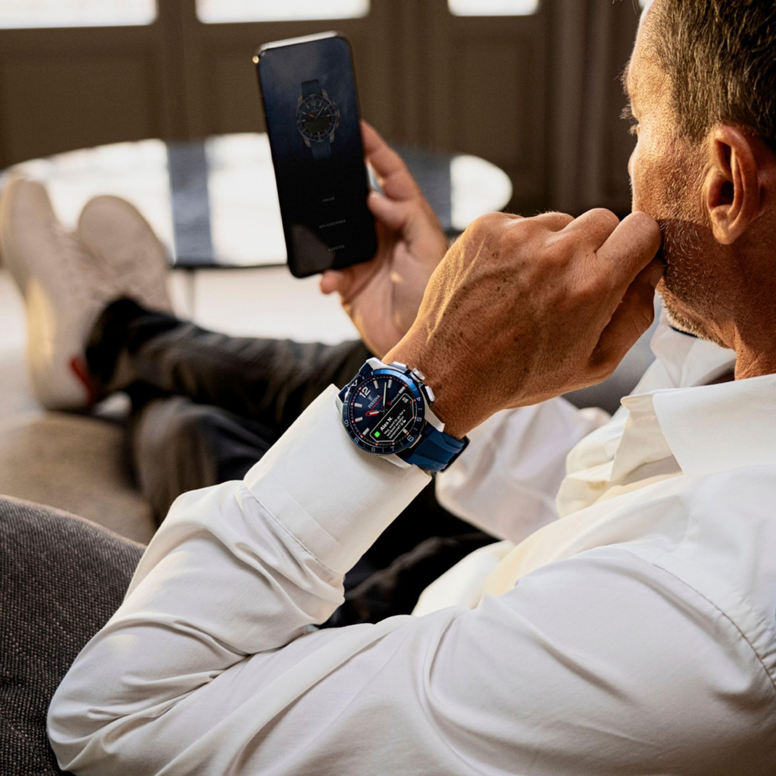 Festina Montre Connectée Homme Hybride Connected D en Caoutchouc Bleu