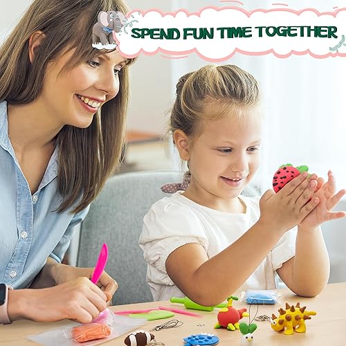 Miniatura 6 de Chico Land Kit de arcilla  48 colores de arcilla seca al aire, regalo para niños y niñas a partir de 4 años, kit de arcilla de modelado de bricolaje