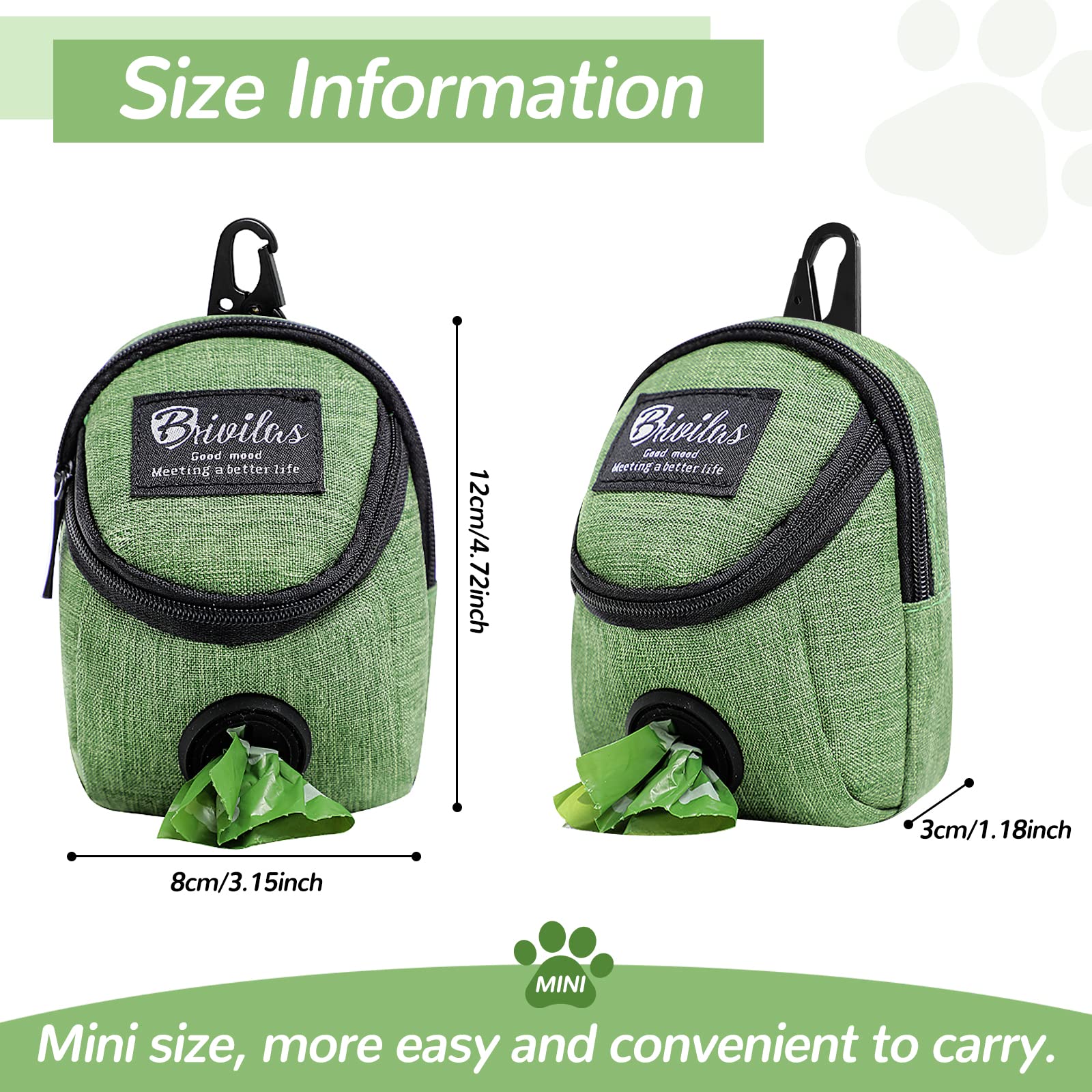 Grantop Dog Treat Pouch,Dispenser Pet Treat Waste Bags Pet Training Bag with Poop Bag Holder Puppy Training Walking Bag for Travel Walking - Image 2