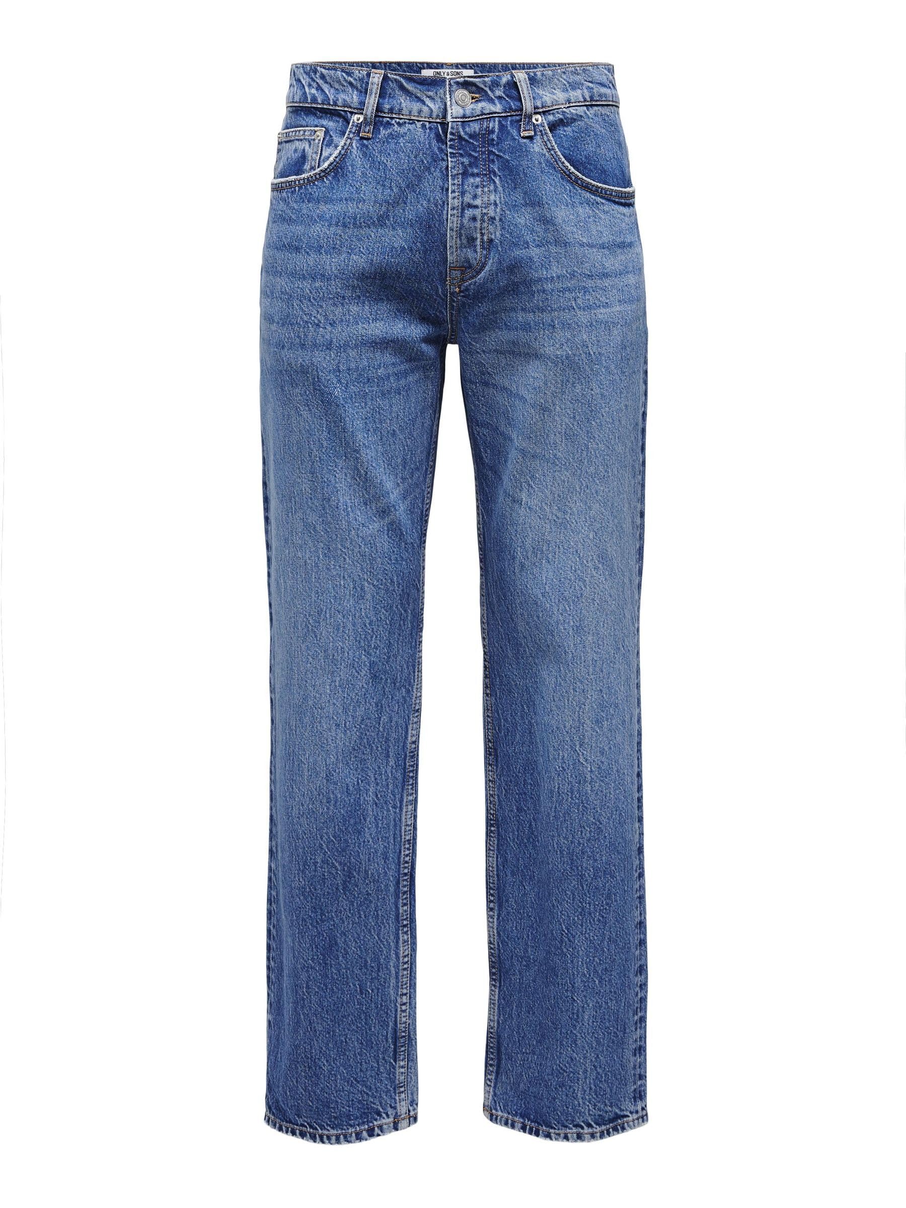 ONLY & SONS Male Normal Cut Jeans ONSEDGE Mid Rise Straight Cut Jeans