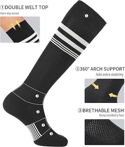 Miniatura 4 de CS CELERSPORT 23 pares de calcetines de fútbol y sóftbol para jóvenes, niños, hombres y mujeres, calcetines multideportivos