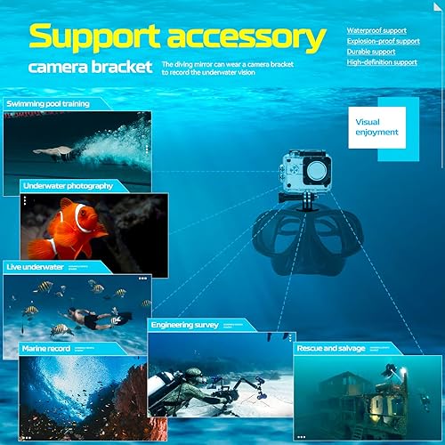 Miniatura 6 de Equipo de esnórquel miope, juego de esnórquel seco miope para jóvenes adultos, máscara de buceo antiempañamiento miope y esnórquel superior seco con