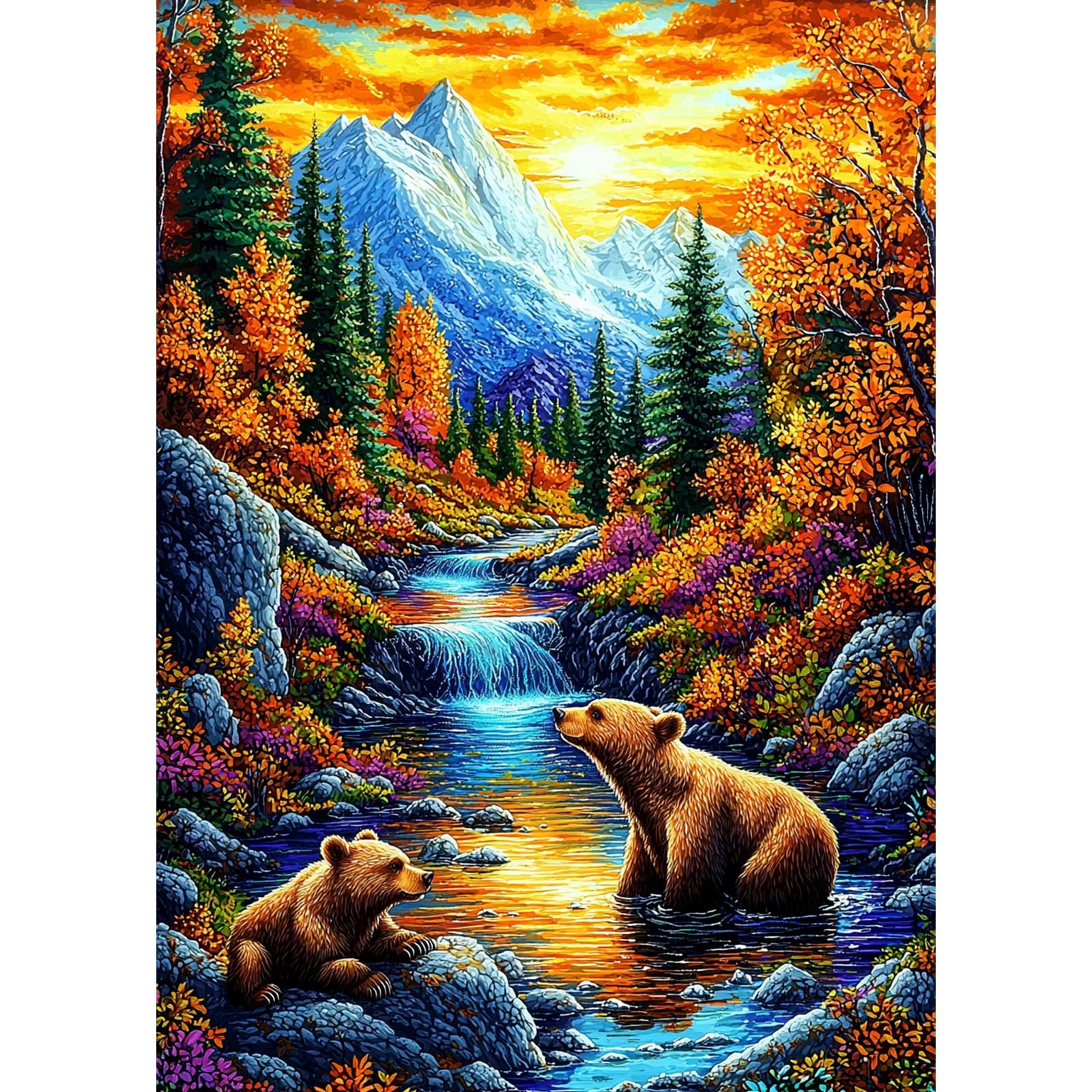 RICUVED 5D Diamond Painting Landschaftsbild DIY-Set 30x40 Cm — Inkl. Vollsteinen & Werkzeug
