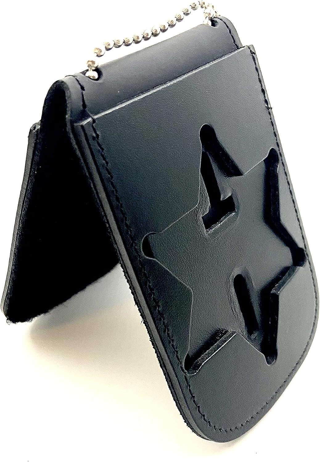 Perfect Fit Shield Wallets County of Los Angeles Sheriff Star Neck Badge and ID Holder Leather Black (Cutout PF622)