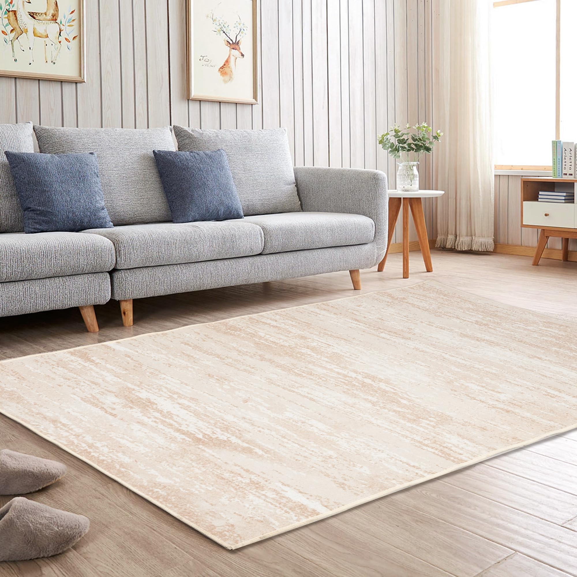 Tappeto di area del soggiorno,tappeto moderno del soggiorno,tappeto lavabile dell'interno morbido per la camera da letto la cucina il tavolo della sala da pranzo l'ufficio domestico 80cm x 160cm beige