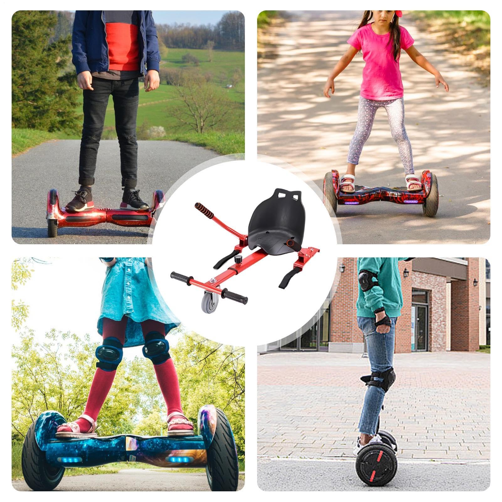 Retorno Attacco per sedile kart, attacco per hoverboard,Scooter autobilanciante con lunghezza del telaio regolabile - generali per go kart, monopattini adatti per bambini e adulti