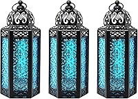 Vista 26 de VELA LANTERNS Farol portavelas decorativo, marroquí, gótico, morado, de 10.5 pulgadas, para mesa o colgar, decoración de Ramadán, decoración