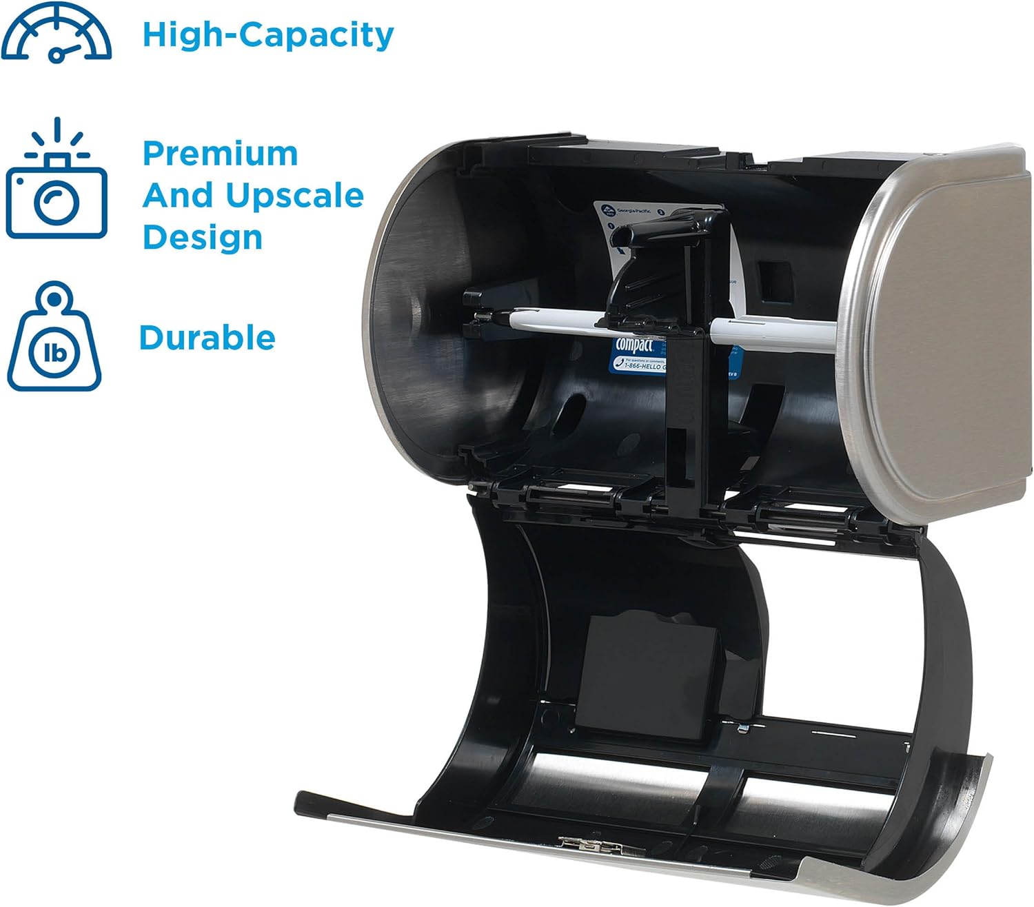 Stainless Steel Double Roll Coreless Toilet Paper Dispenser