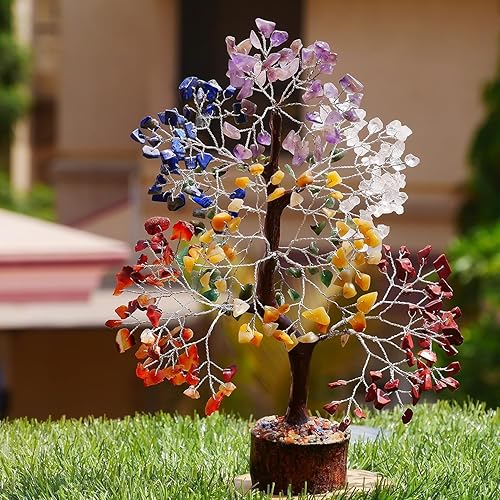 Miniatura 5 de Figura de árbol de piedras preciosas de siete chakras, Feng Shui, bonsái, buena suerte, reiki, cristales curativos, decoración de equilibrio,