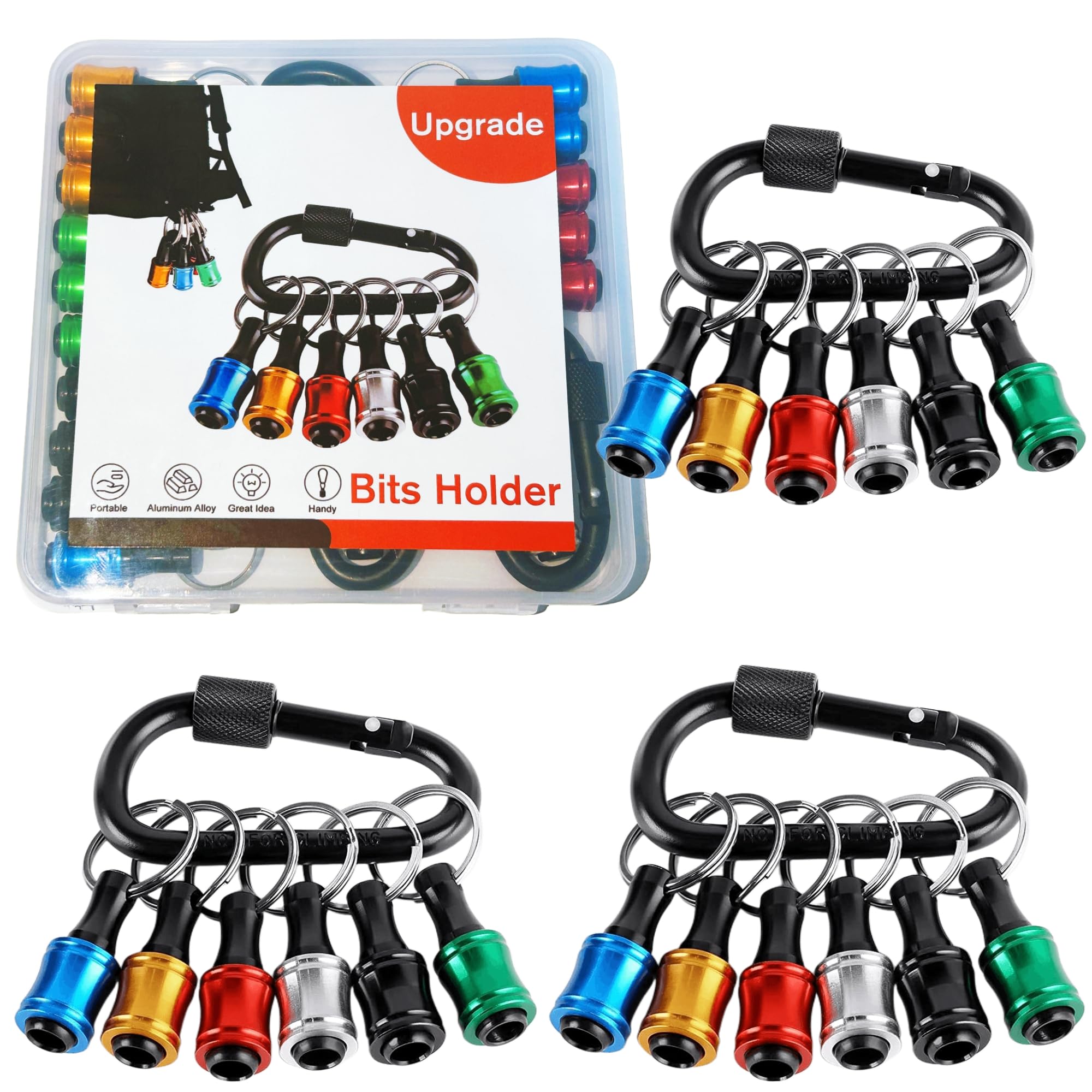FACAINCXS 3 Set Bit Holders 1/4 inch Hex Shank Screwdriver Bits Holder Extension Bar Keychain Screw Adapter Drill Change Hand-held Screwdrivers Drill Bits Holder Portable Tools & Home Improvement Gift
