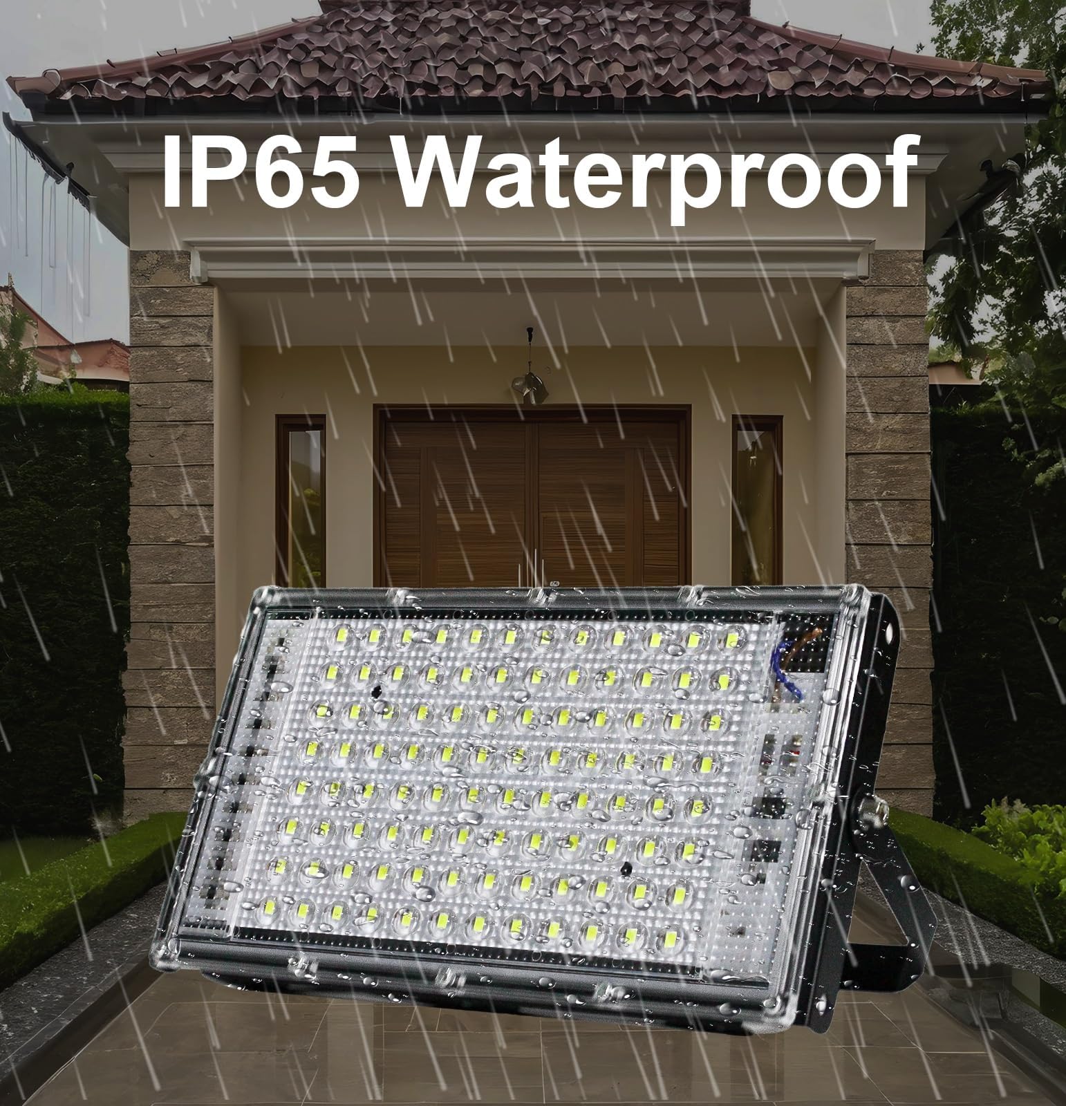 CREATESTAR Projecteur extérieur LED, 100W Spot LED Extérieur IP65 étanche projecteur led blanc froid, Eclairage Exterieur pour jardin cour Garage (4)