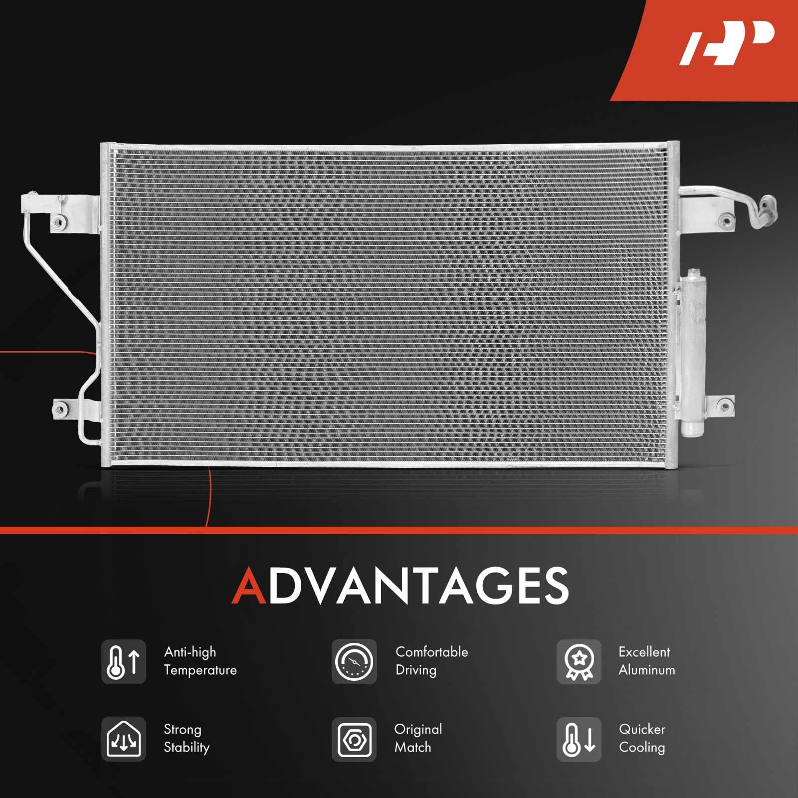 A-Premium A/C Condenser For 2016-2019 Nissan Titan XD 5.0L - W/Bracket & Receiver Drier
