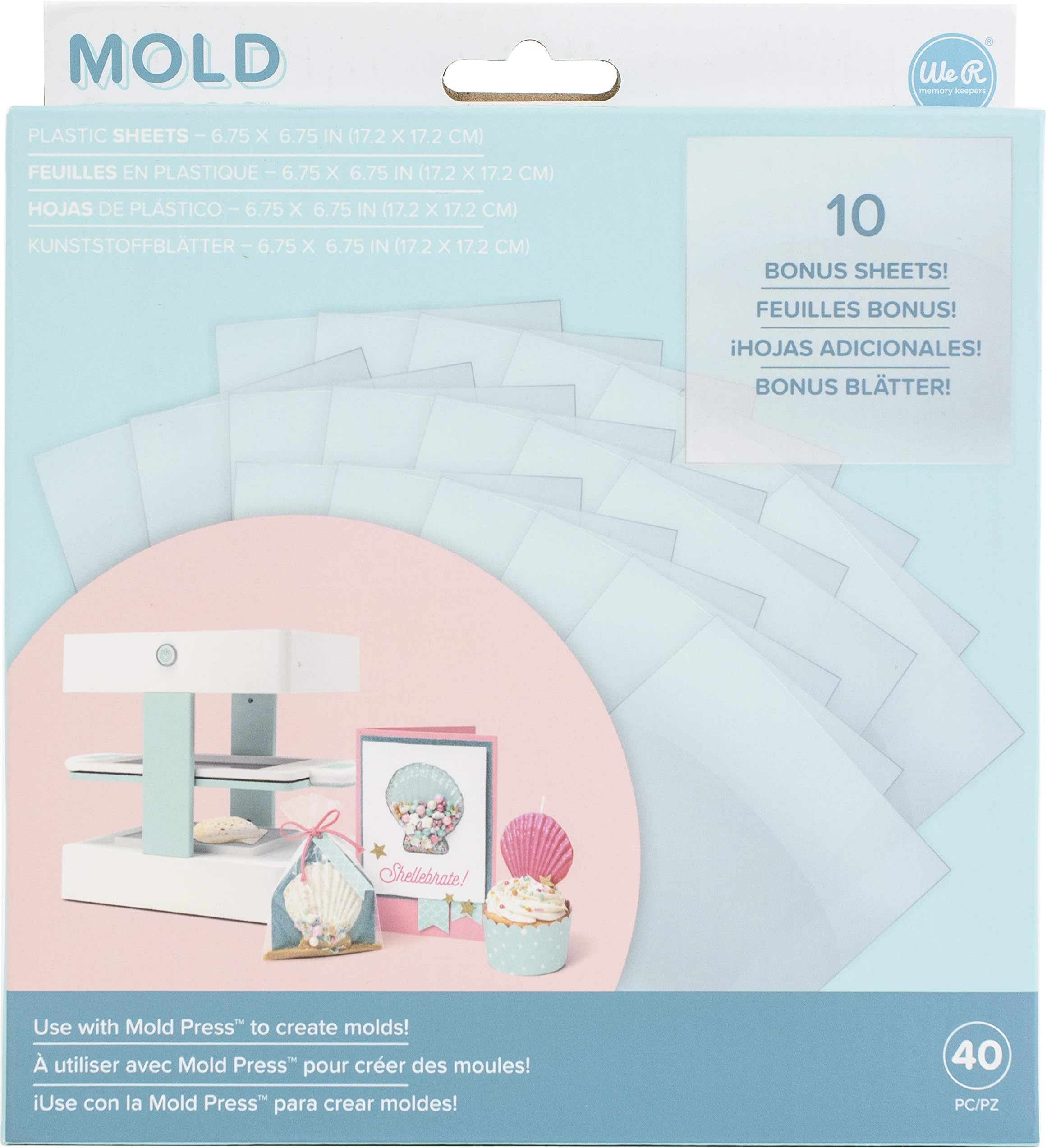 Mold Press Plastic Sheets 40/Pkg-Clear