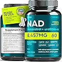 NAD Supplement 8457mg Extra Strength NMN Alternative Liposomal + Green Tea for Women & Men w/Urolithin A, Resveratrol, CoQ10, Alpha Lipoic Acid.