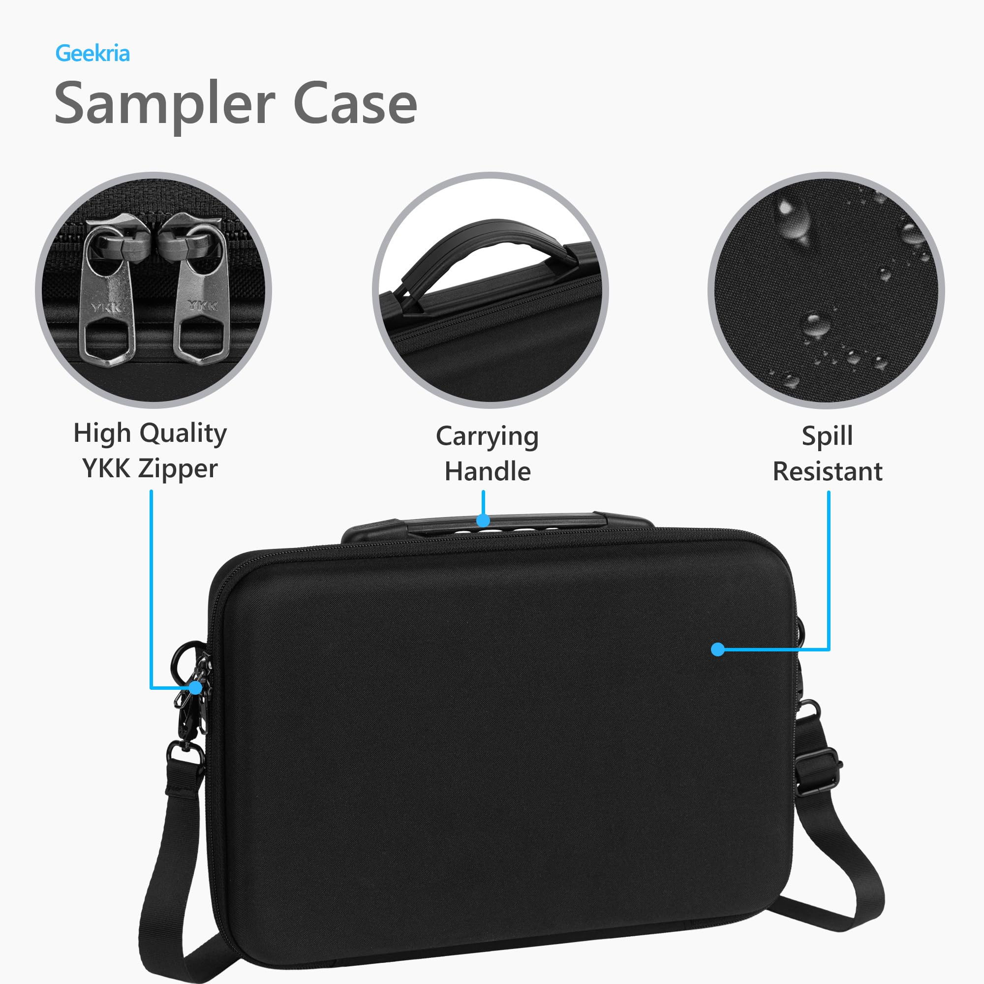 Geekria Hard Shell Travel Case Compatible with Akai Professional MPC Sample Portable Groovebox, Audio Sampler Carrying Bag (Black) - 3