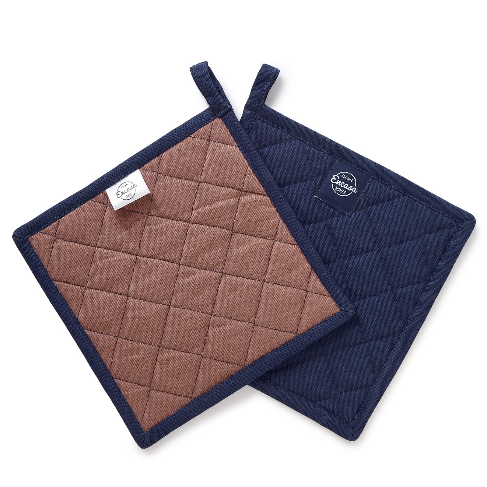 Encasa Homes 21 cm Oven Microwave Pot Holder (Set of 2) for Cooking and Baking in the Kitchen - Heat Resistant, Protects Hands from Hot Appliances - Scotch Blue