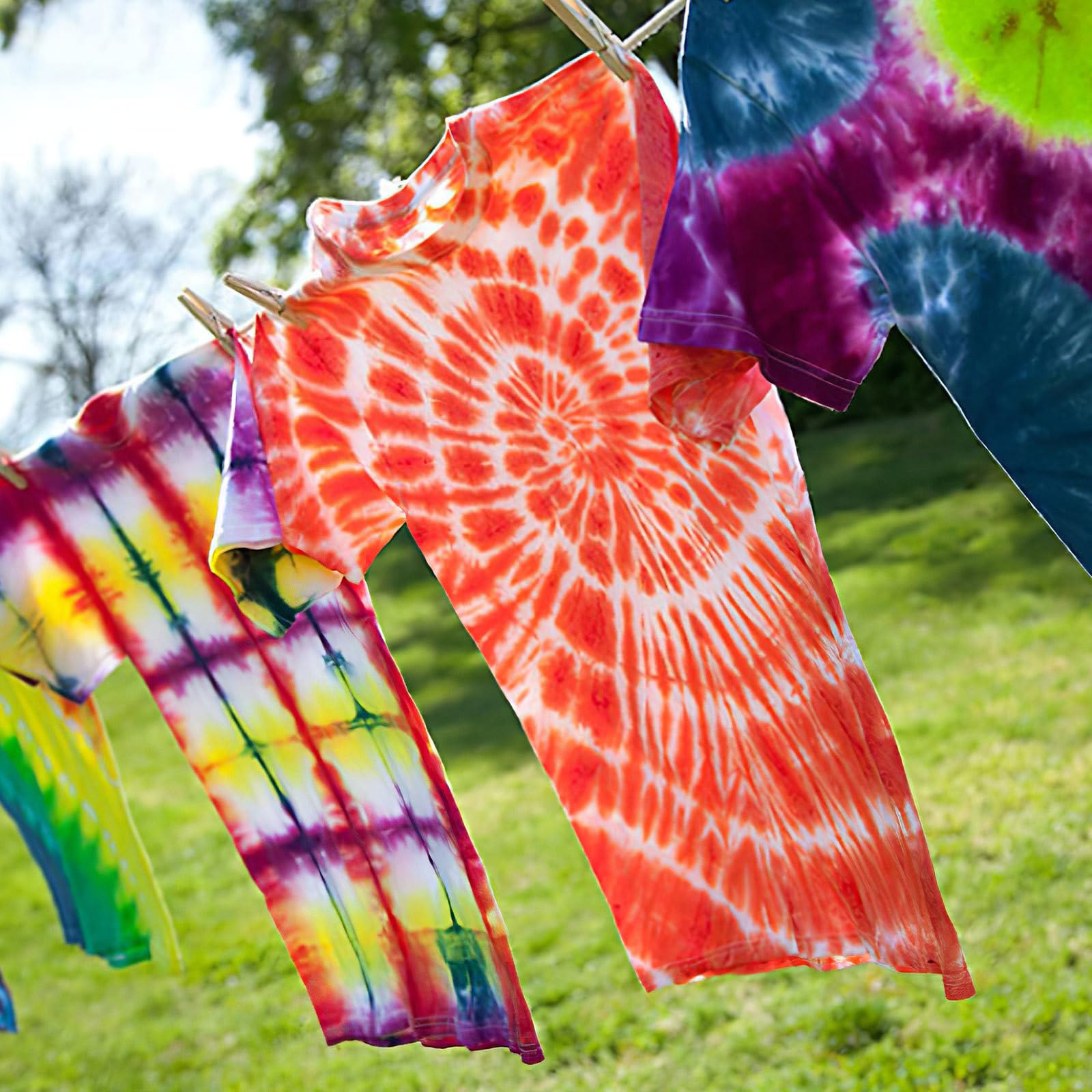 Toyvian Kit de Tinte para Ropa Tie Dye 24 Colores Brillantes, sin Olor, para Sudaderas y Calcetines, Adecuado para Teñir Ropa en Fiestas DIY Adultos