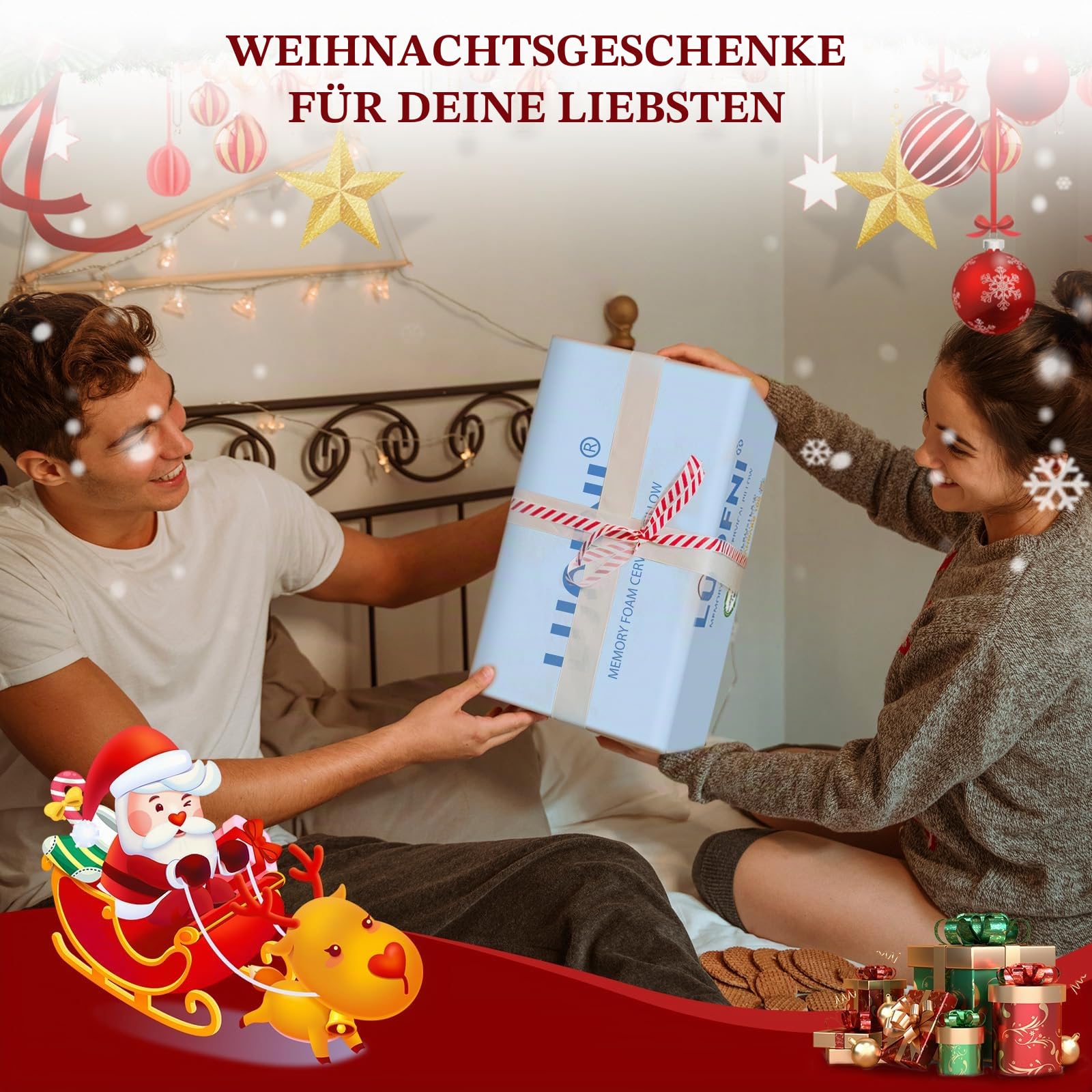 Orthopädisches Kissen Höhenverstellbar Antischnarchkissen Memory Foam Nackenkissen für Seiten Rücken Bauchschläfer