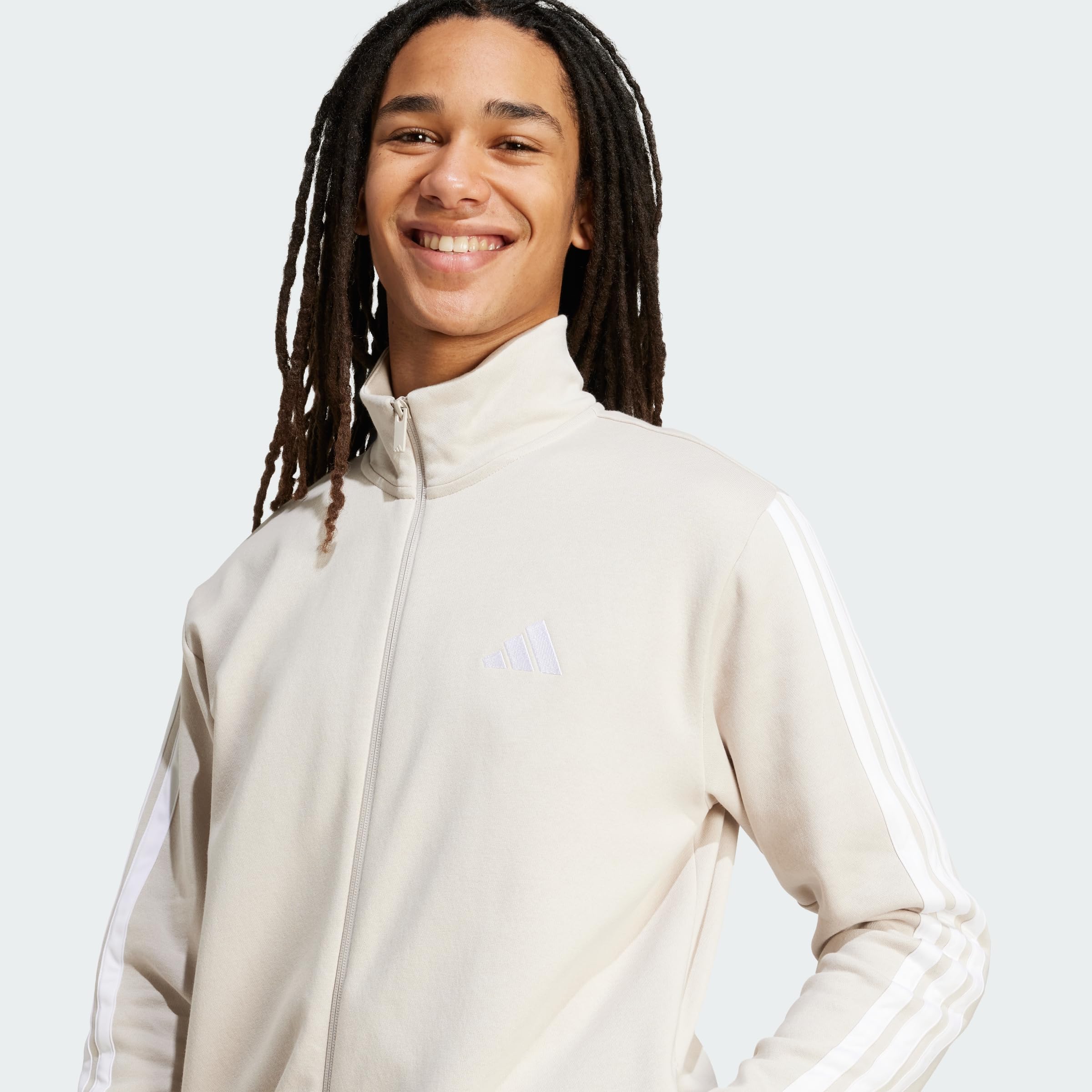 adidas Uomo SPORTSWEAR BASIC 3 STRIPES FLEECE TRACKSUIT, Wonder Alumina, S