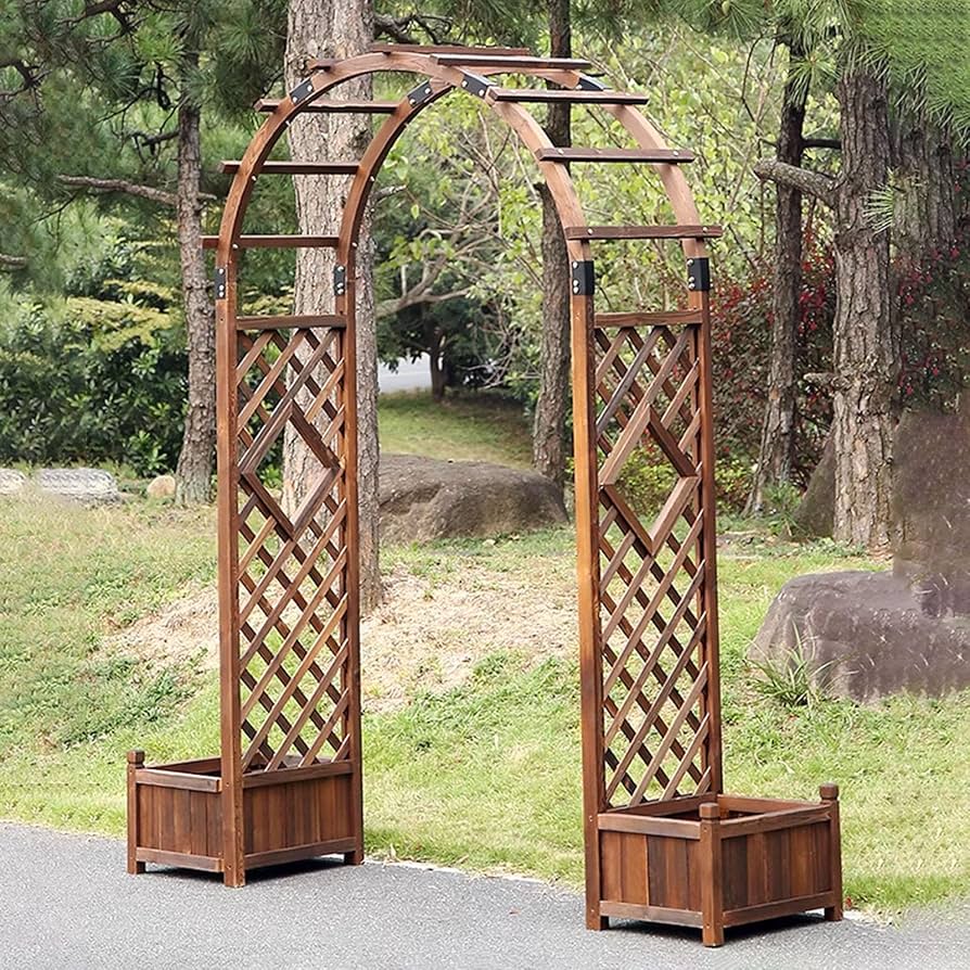 Amazon.co.jp: ガーデンアーチ、木製ガーデンアーチ、つる性植物