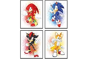Sonic Decor for Boys Room - Selesmir Design Hedgehog Watercolor Poster
