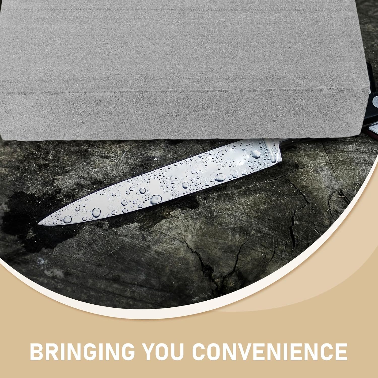 Sharpening Stone Knife Sharpener Kitchen Natural Sharpening Stone 20x7x4cm Medium Grit Home Accessory for Scissors and Cutters Household Tool