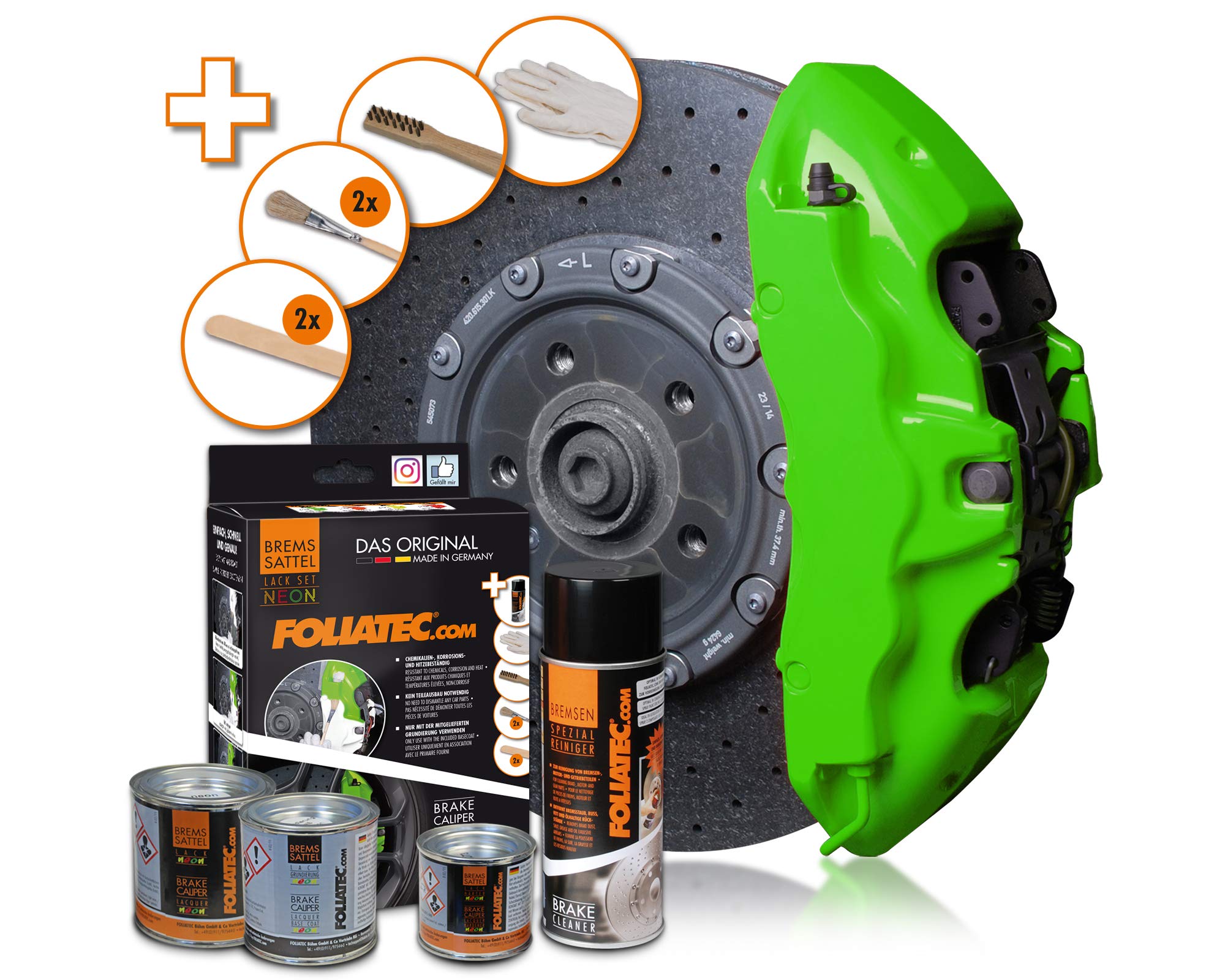 FOLIATEC 2182 Brake Caliper Paint Set, Neon Green Buy Online in
