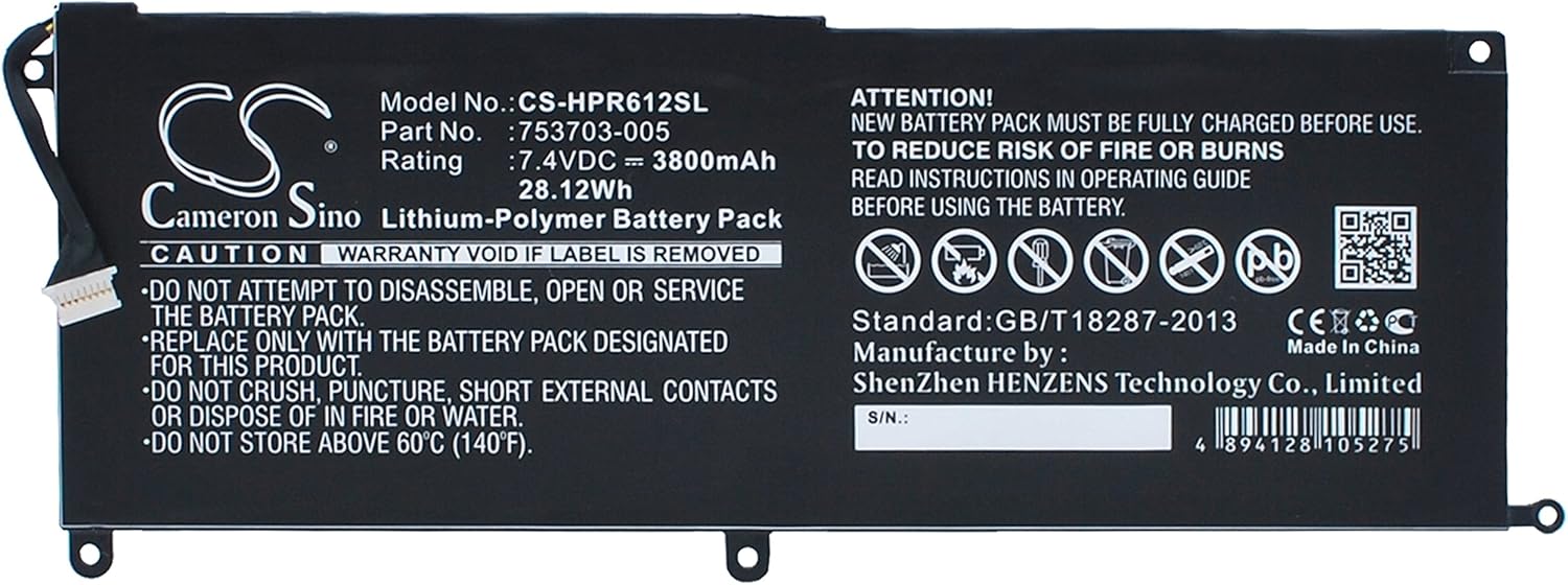 7.4V Battery Replacement for HP 753329-1C1, 753703-005, 775691-001 Pro Tablet x2 612 G1, Pro Tablet x2 612 G1(F1P90EA), Pro Tablet x2 612 G1(F1P93EA)