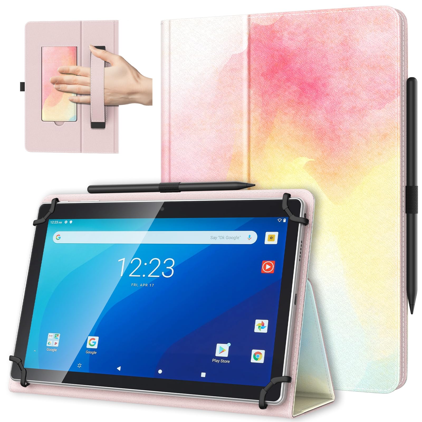 TiMOVO Universal Hülle für 10 10,1 11 Zoll Android Tablet mit Stiftschlaufe