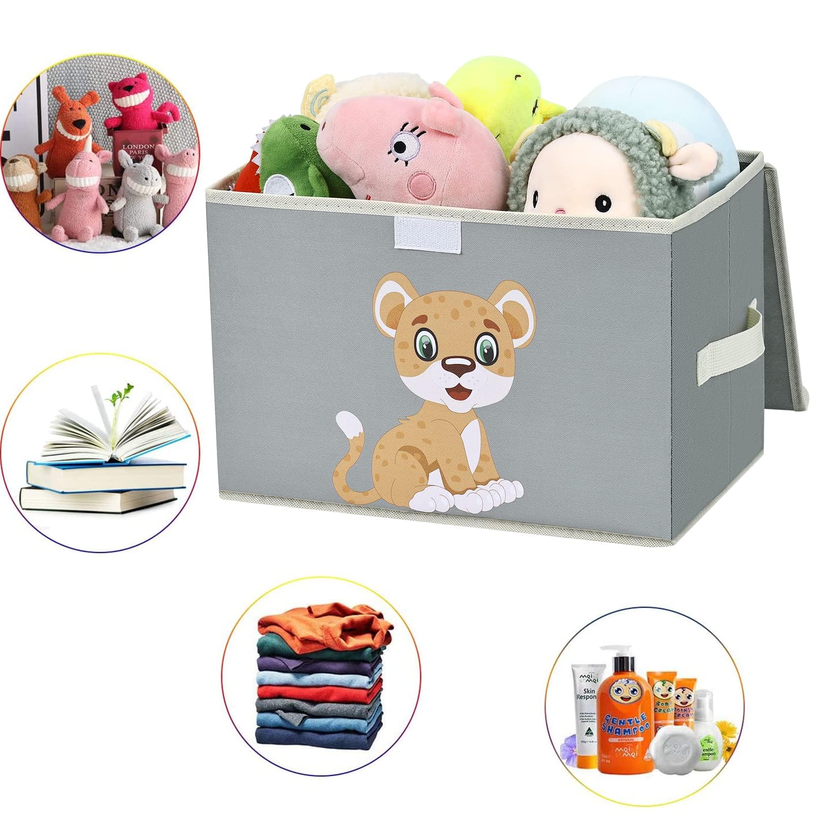 Toy Organizer DIMJ Pack Toy Boxes With Lid, Large Kids Storage