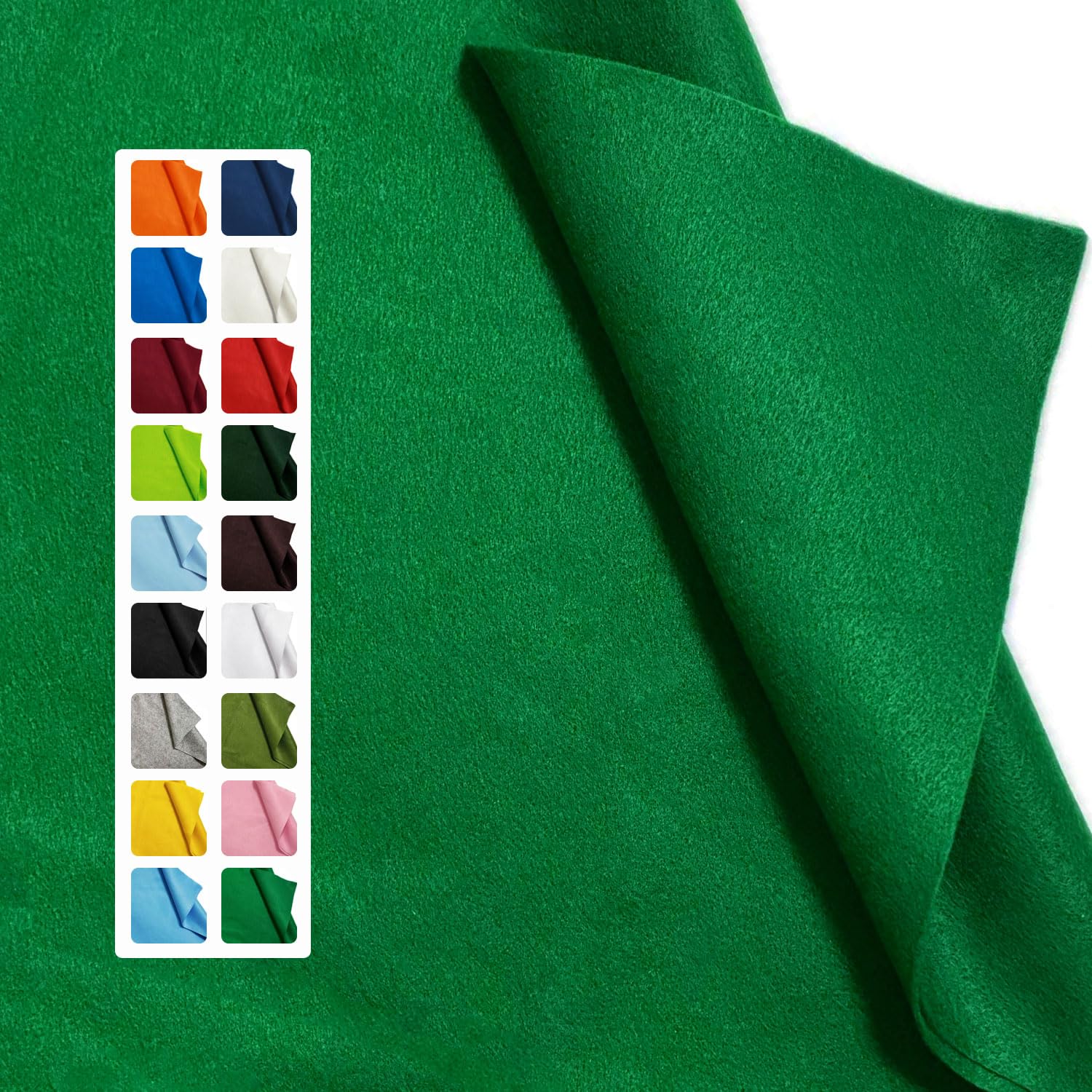 Emerald Green Felt Fabric - 1.6mm Thickness 36" X 36" Square Flexible Craft Felt by The Yard Soft Durable Felt Sheets for DIY Sewing Cushion Art Craft