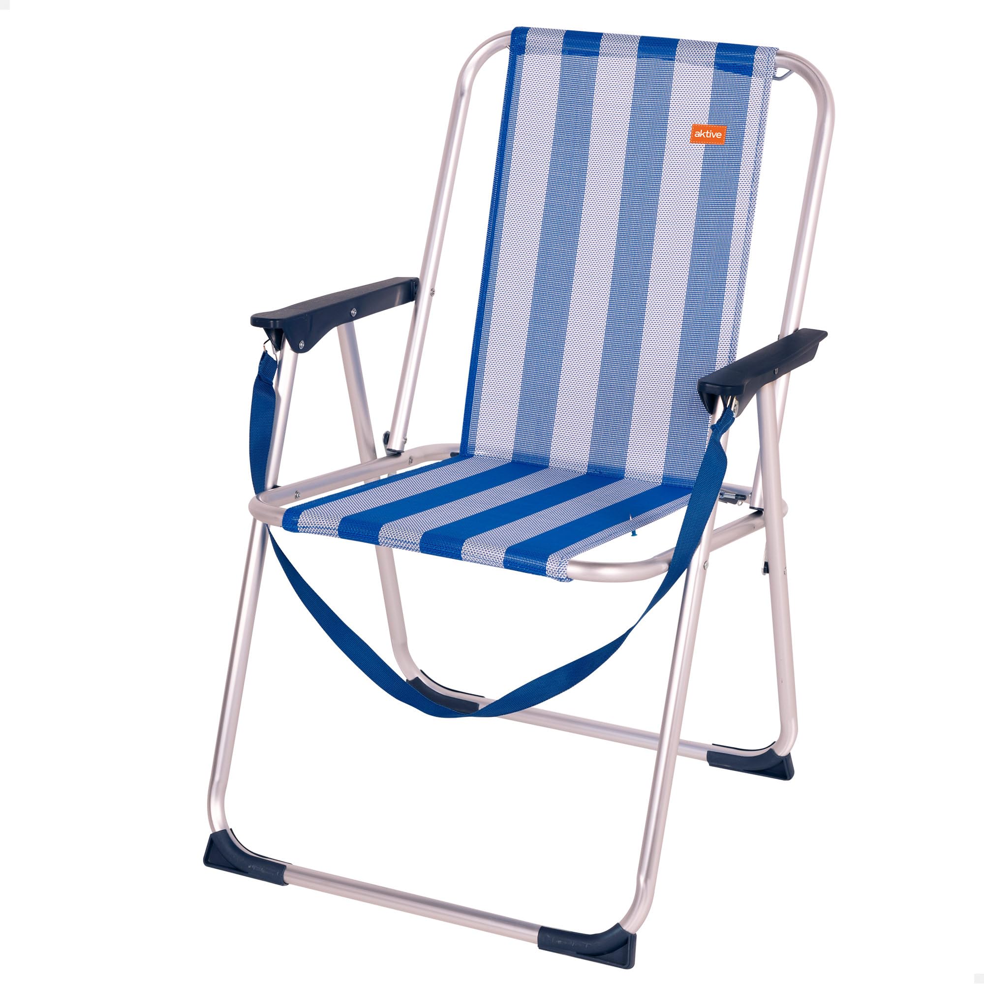 Aktive Sedia Pieghevole Fissa Alluminio Beach 47x54x75 cm Blu