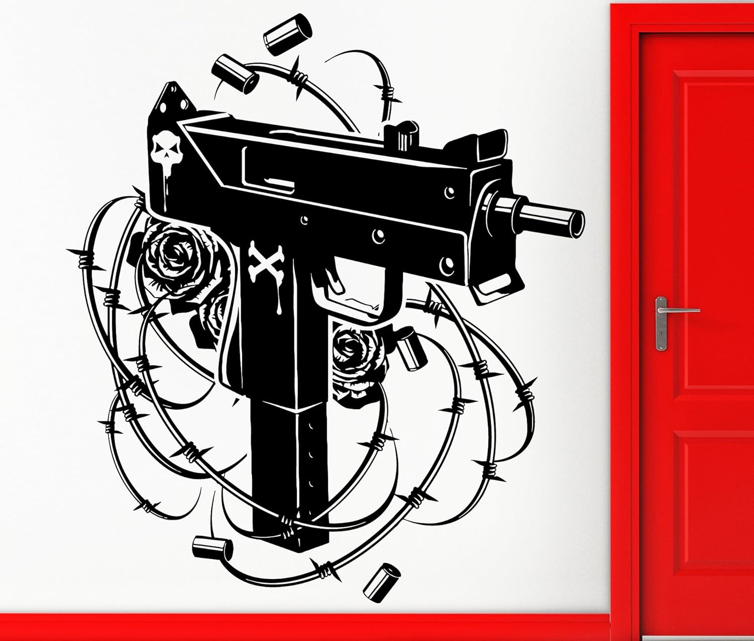 Wall Sticker Vinyl Decal Decor Uzi Machine Gun Weapon Cool Decor (z2430Large)