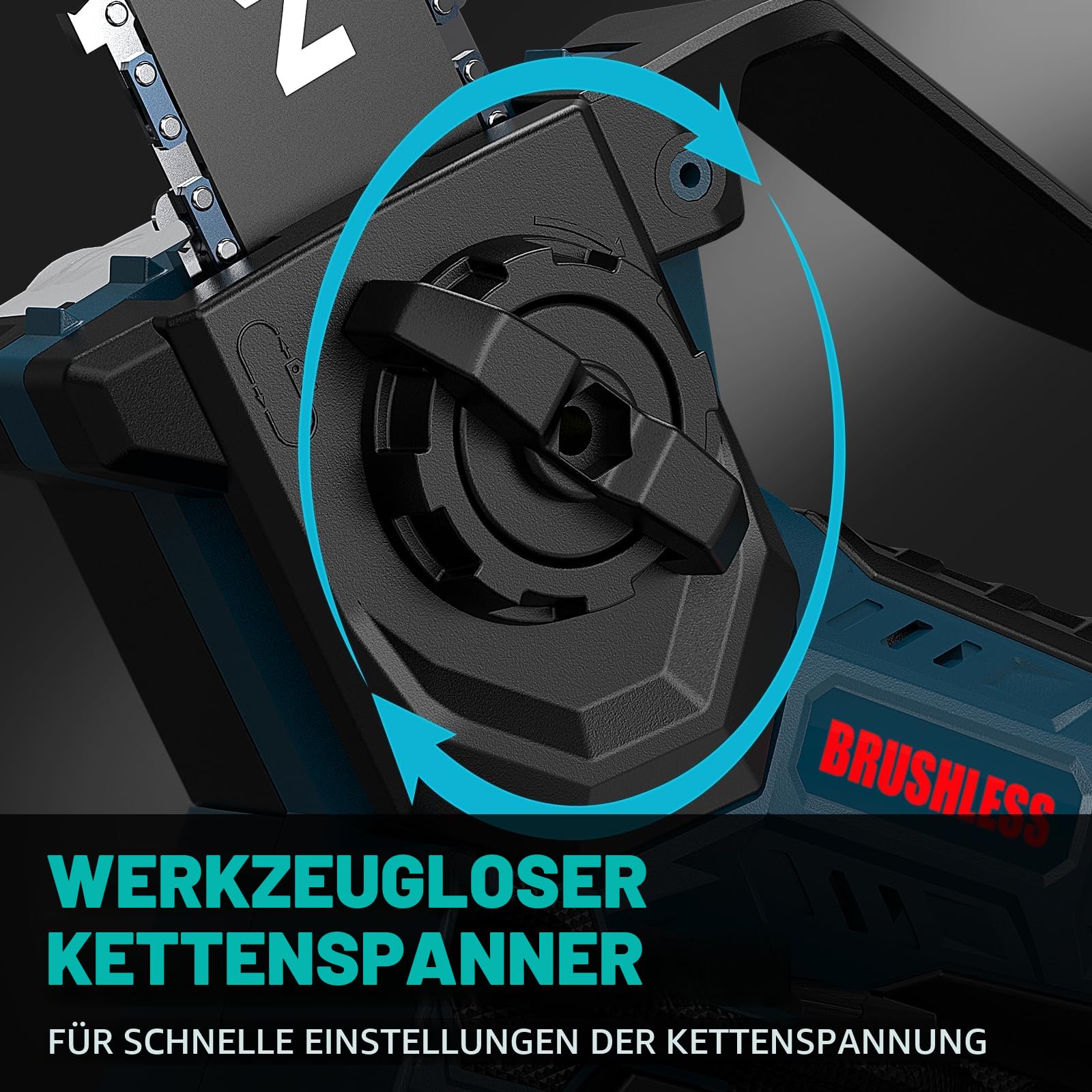 8-Zoll Kettensäge für Bosch 18V GBA-Akku, Auto-Oiler, 6-Zoll und 8-Zoll bürstenlose kabellose Astkettensäge, batteriebetriebene Mini Kettensäge zum Holzfällen, Baumbeschneiden (nur Werkzeug)