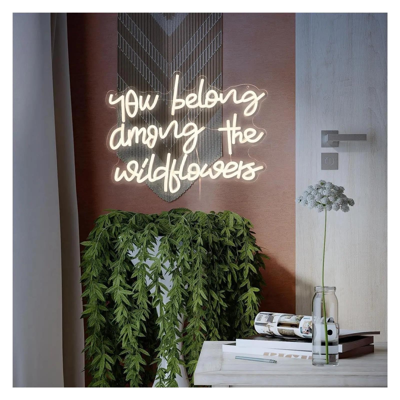 Decoración Lámparas Letrero De Neón You Belong Among The Wildflowers
