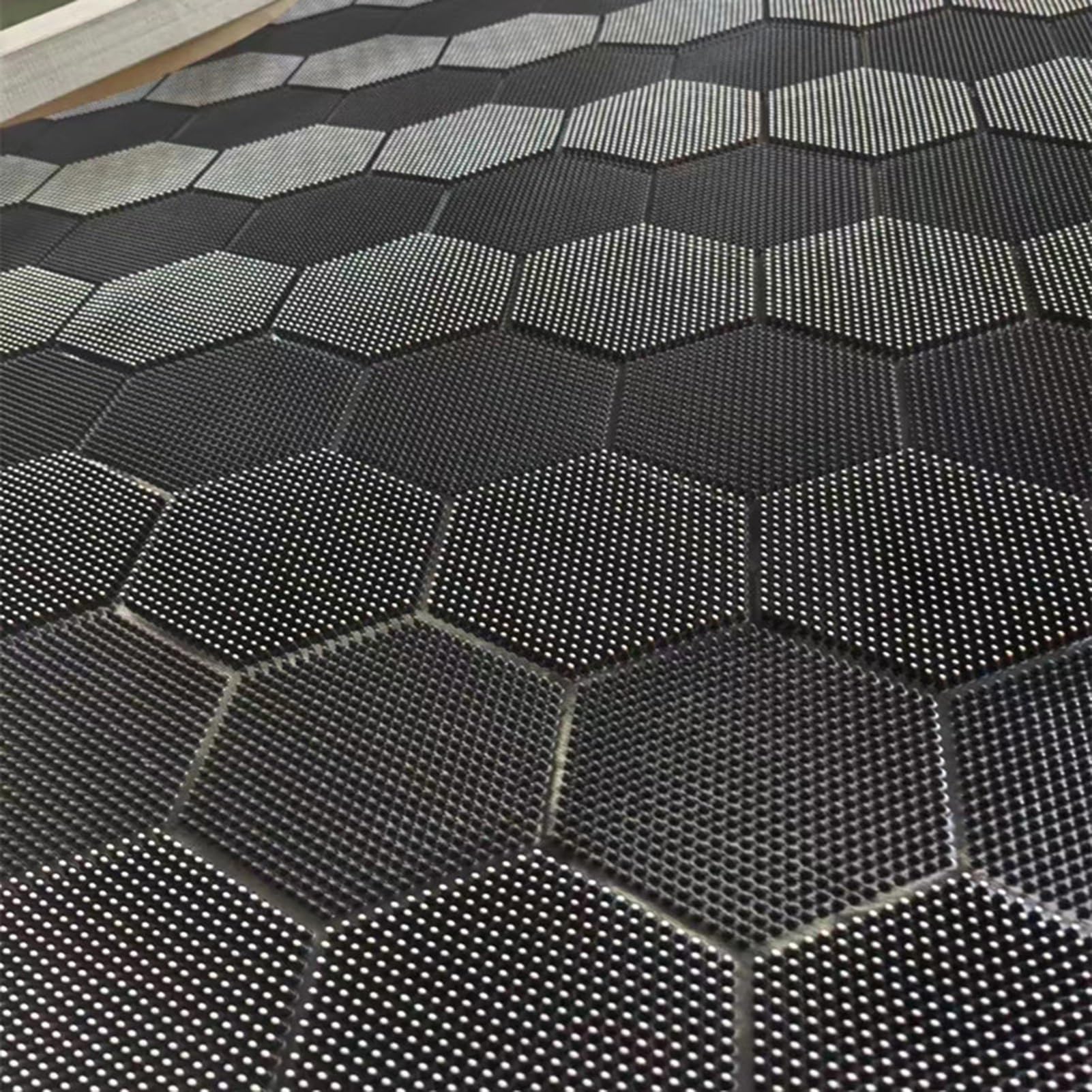 Gummimatte Flexible Fußmatten Als Bodenbelag für Wohnräume, 6 Mm Dicke Garagenbodenmatten für den Autounterboden, Werkbankmatten für Die Garage, Wasserdicht und Schmutzabweisend(Black,90x350cm(3.0x11.