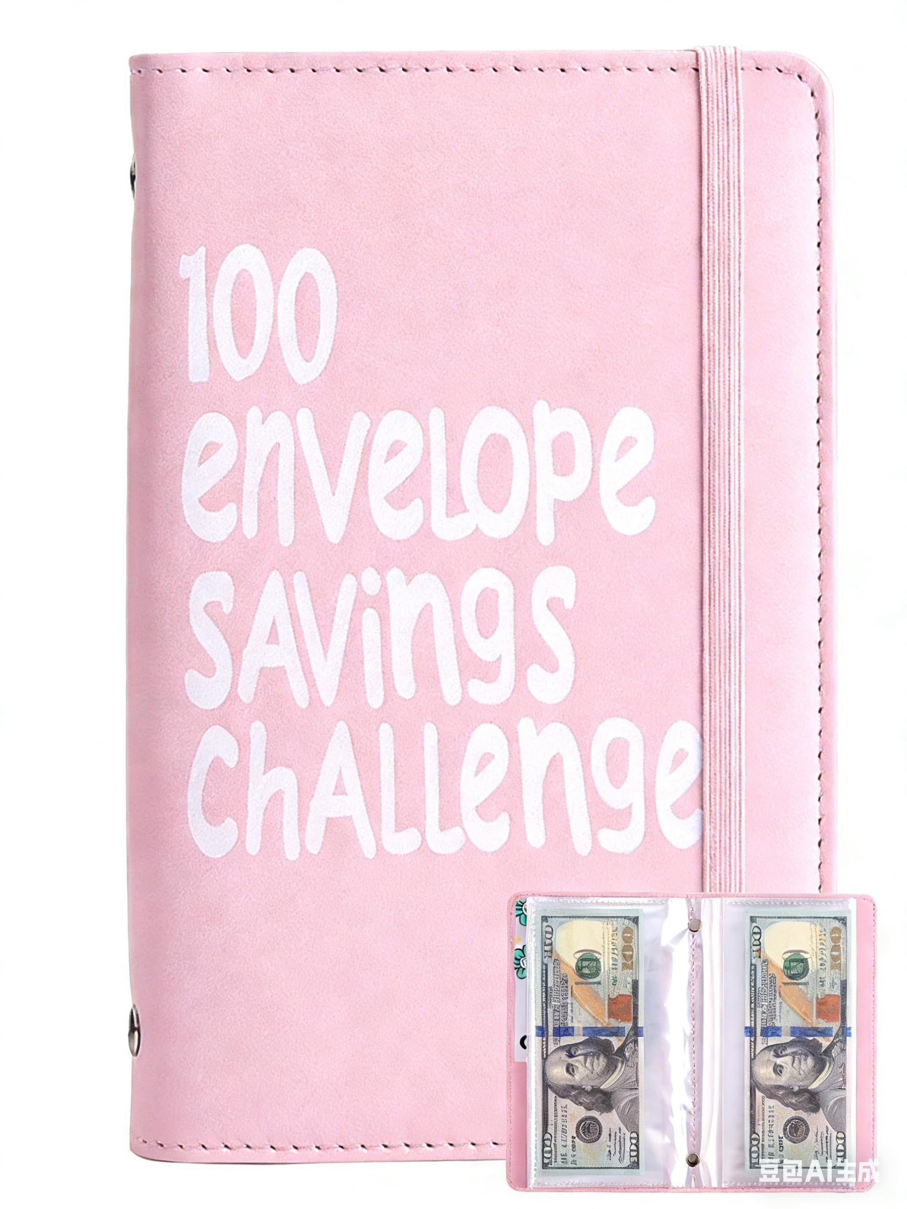 100 Envelopes Savings Challenge Book, Money Saving Challenge Book Money Saving Wallet for Cash Reusable Money Budget Binder for Cash Stuffing & Savings Tracker Cash Saving Challenge Book (Blue)