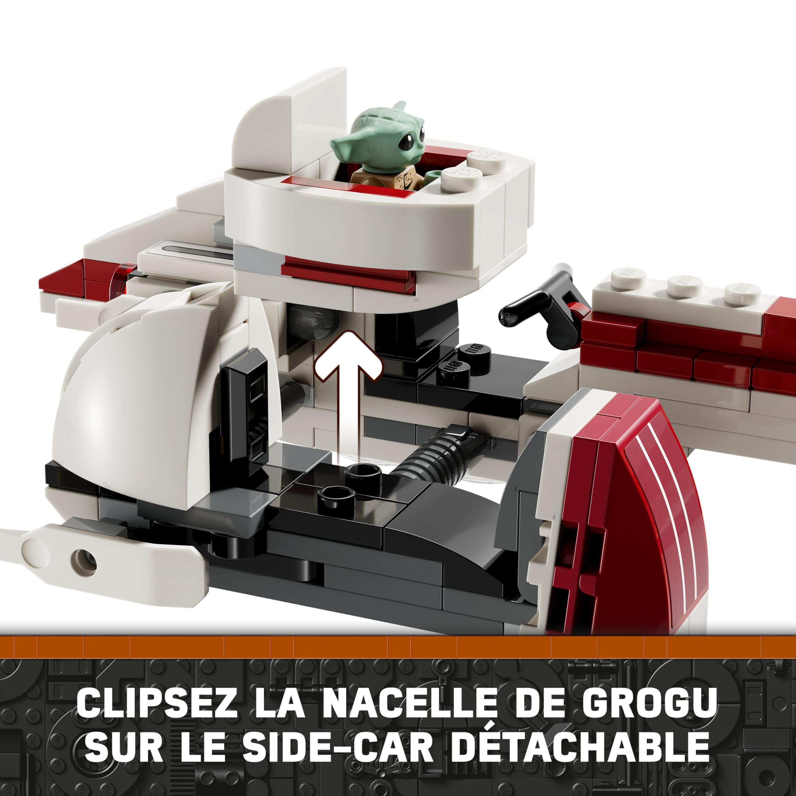 LEGO Star Wars : The Mandalorian L’évasion en Speeder BARC Set de Construction pour Enfants - Moto avec Side-Car à Construire, Inclut Kelleran Beq et Grogu, Un Cadeau pour Les Enfants dès 8 Ans 75378