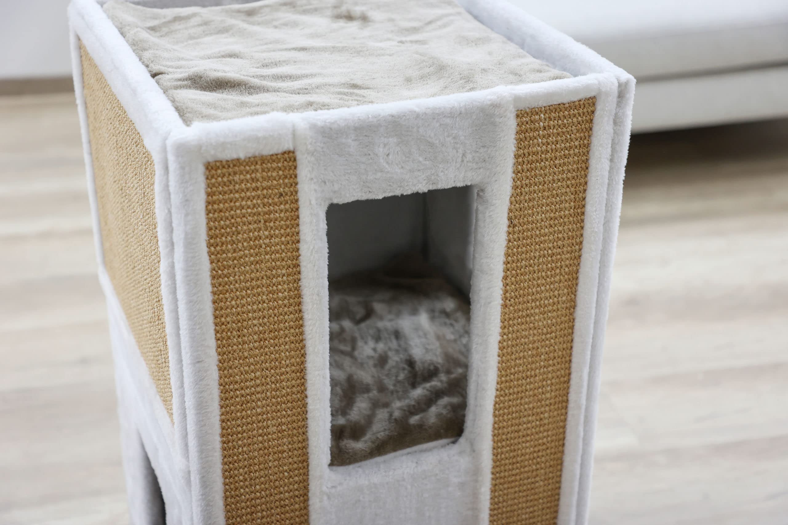 Kerbl Pet 81551 Kratztonne Galina, 40 x 40 x 78 cm, weiß