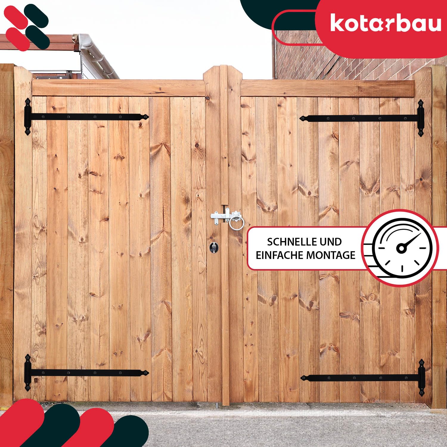 KOTARBAU® Bisagra de Carga de 800 mm, 2 Unidades, Placa de 255 mm, Rodamiento de Bolas, Para Puerta de Jardín