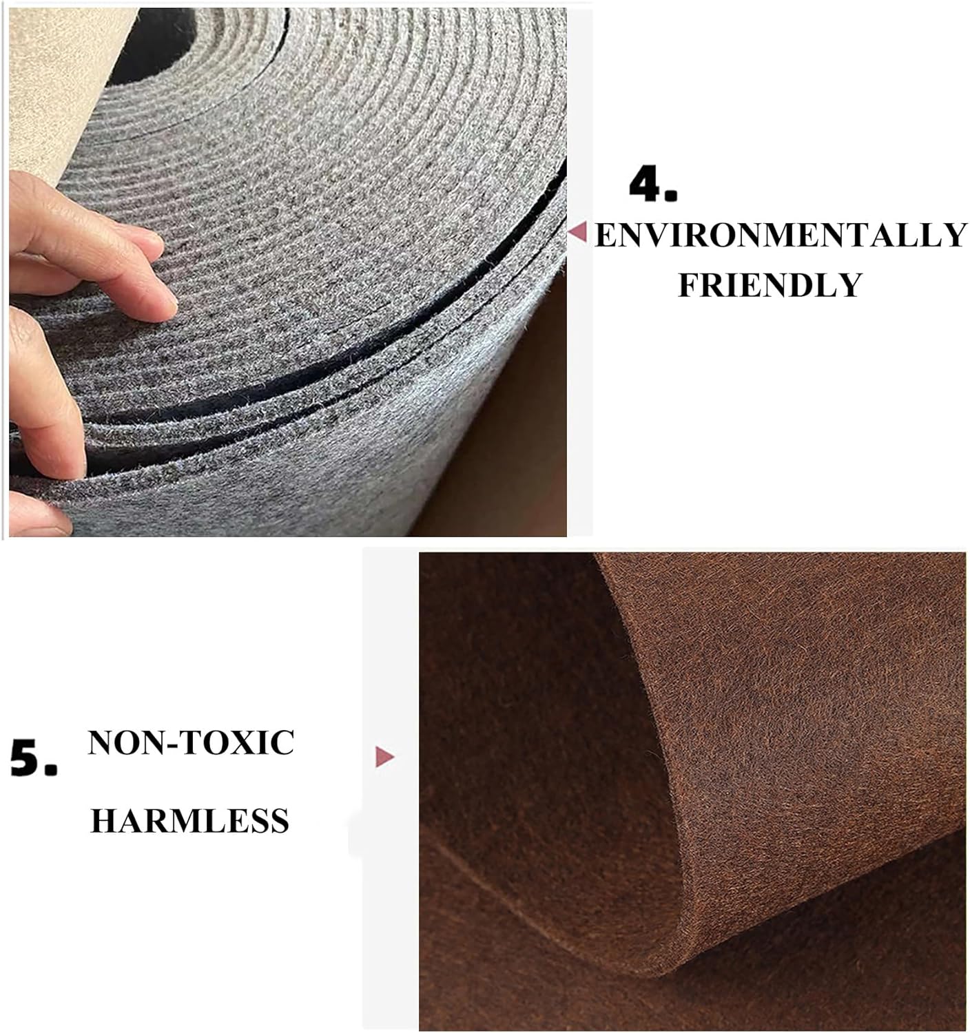 2mm/3mm/5mm Thick Acrylic Felt Fabric Sheets for Crafts,Nonwoven Felt Fabric by The Metre for Handicraft Sewing Patchwork DIY Projects Christmas Decorations(Size:5mm,Color:red)