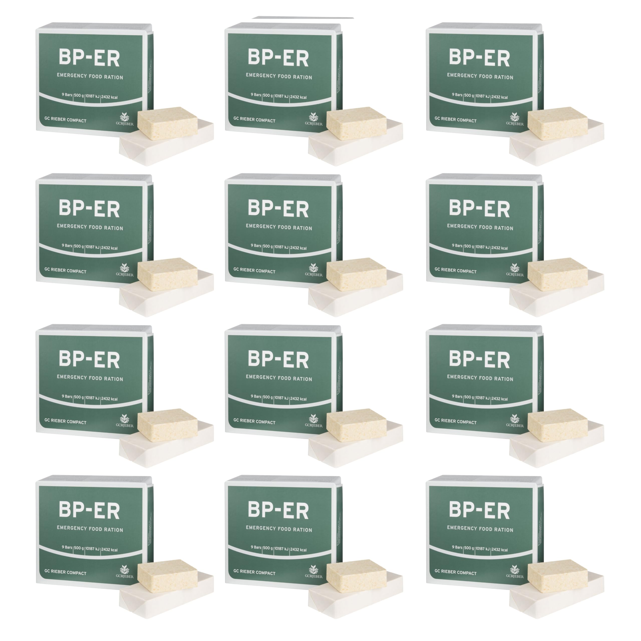BP-ER Ration di emergenza 6 kg | Emergency Food Ration 12 x 500 g | Alimento a lungo termine | Alimenti di emergenza | Sopravvivenza