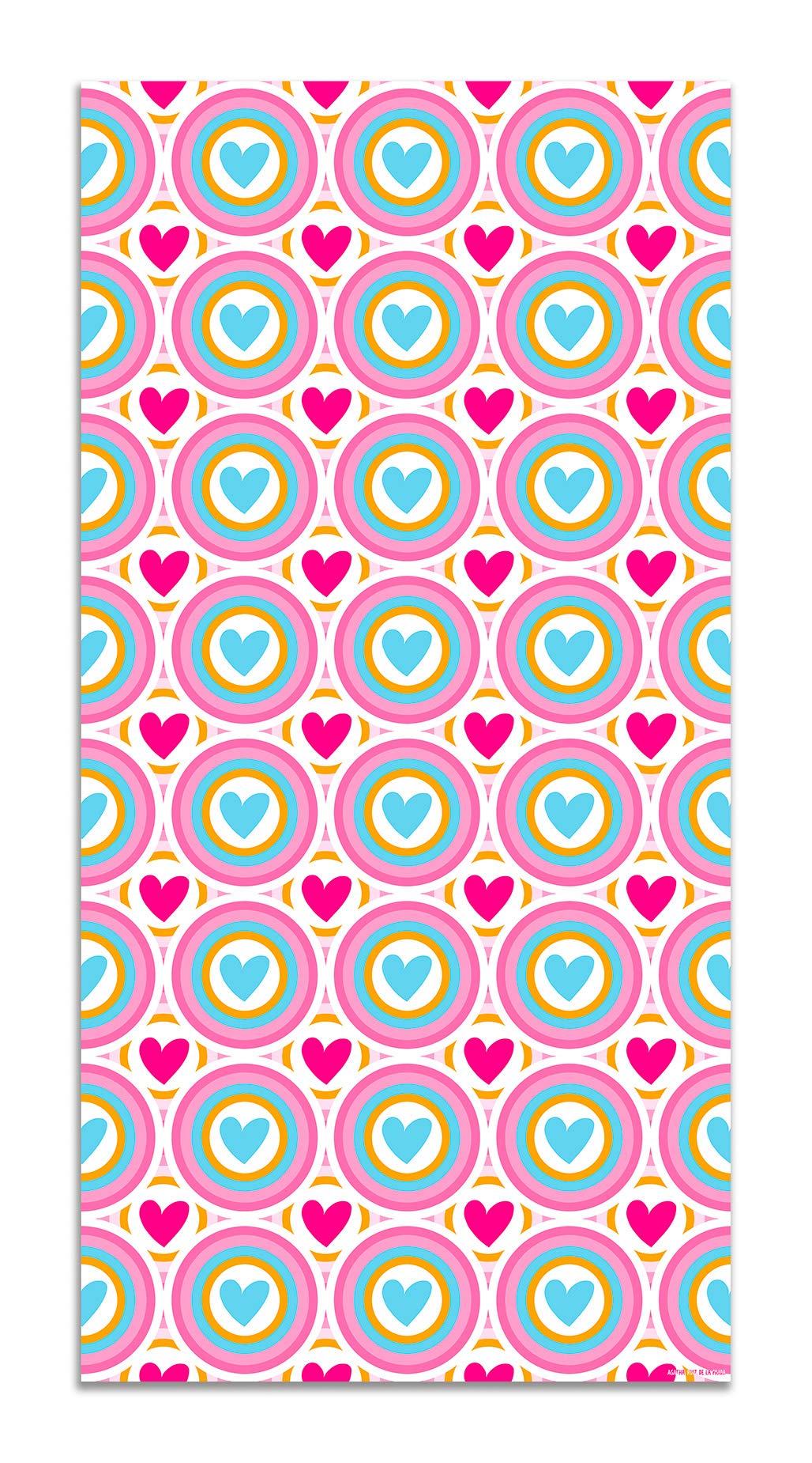 Panorama Agatha Ruiz de la Prada Alfombra Vinílica Cocina Salón - Varios Tamaños - (Hidráulico Azul Corazones Retro 40x80cm)