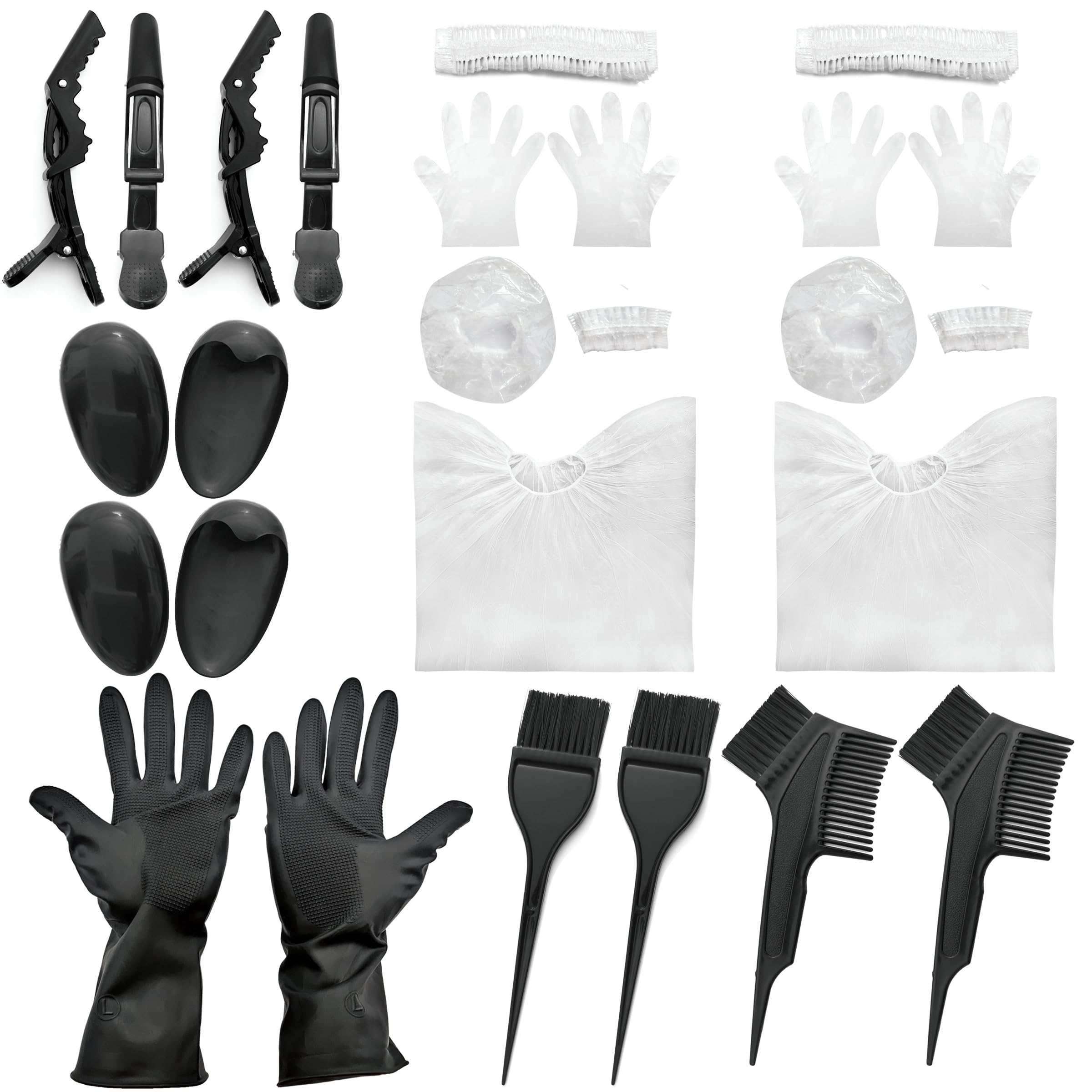 Hair Dye Coloring Kit 26 Pieces Hair Dye Kit Hair Coloring Products with Dye Brush, Ear Cover, Hair Cover, Shawl, Gloves, Hair Clip Kits for Hair Highlighting and Hair Coloring at Home