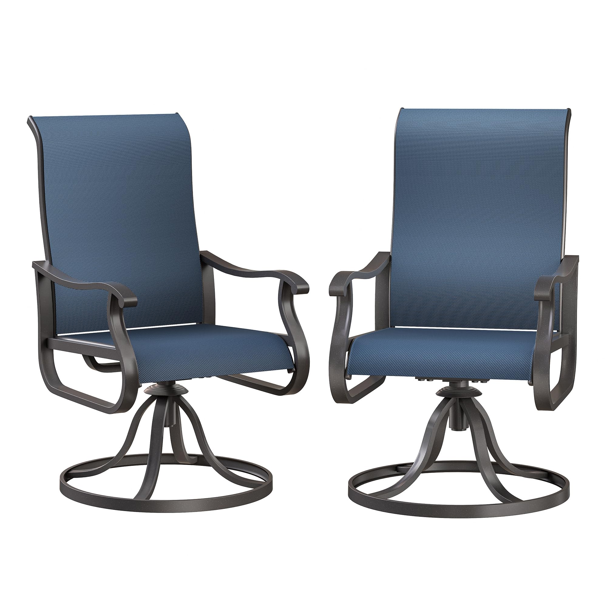 VONZOY Patio Swivel Chairs Set of 2, Outdoor Dining Chairs